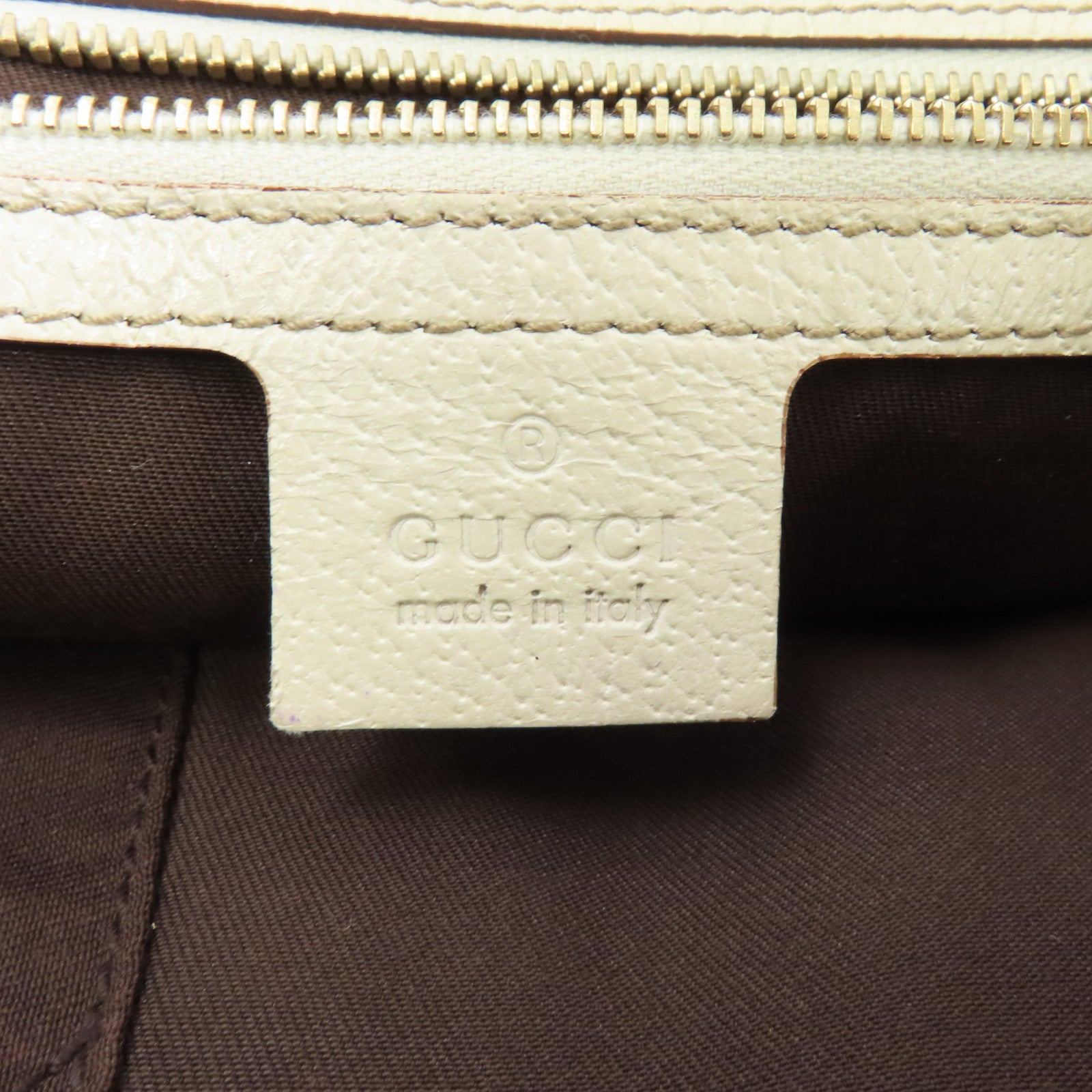 GUCCI 帆布/皮革Shoulder Bag金扣肩背袋啡色/啡色