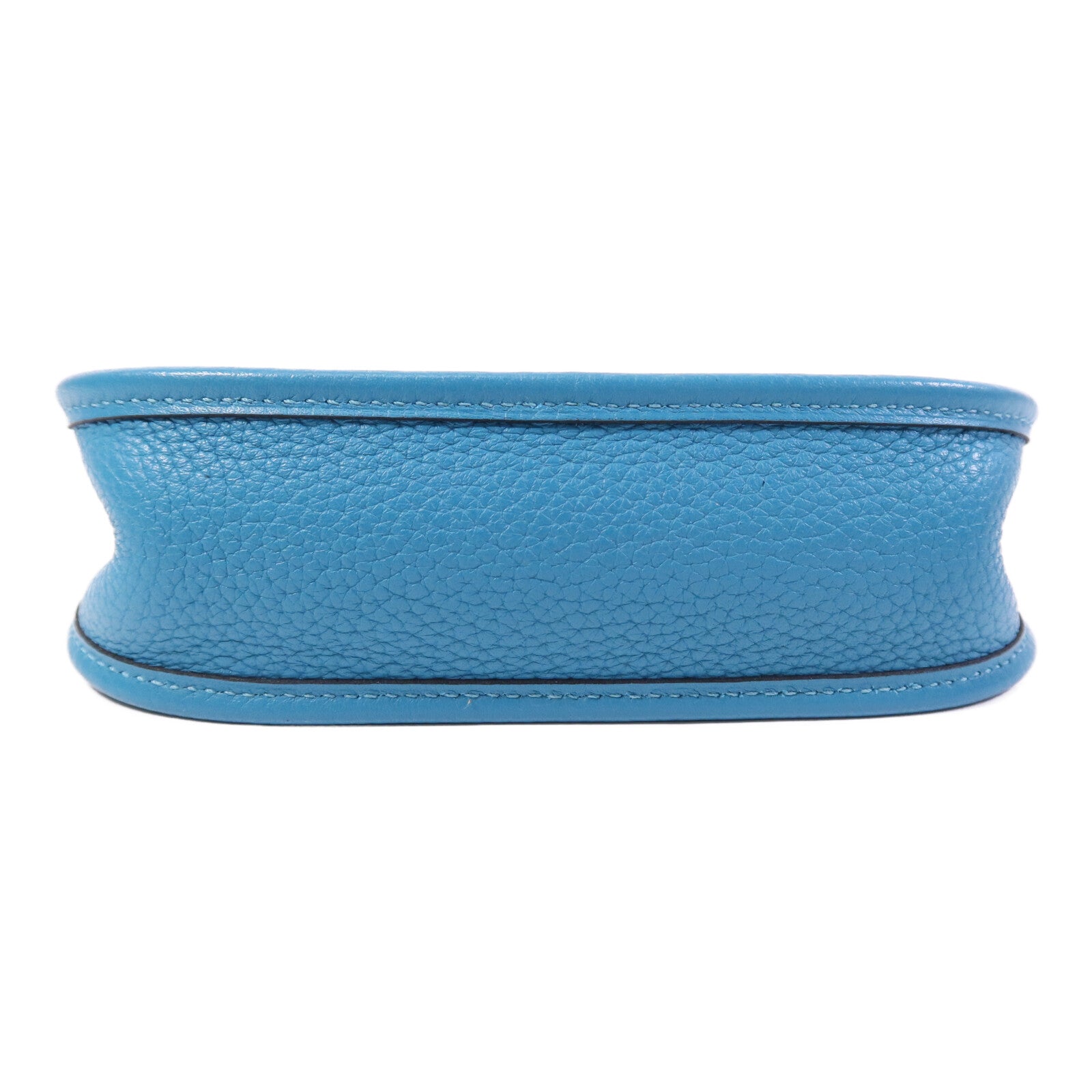 HERMES Clemence皮革Evelyne TPM銀扣肩背袋Turquoise