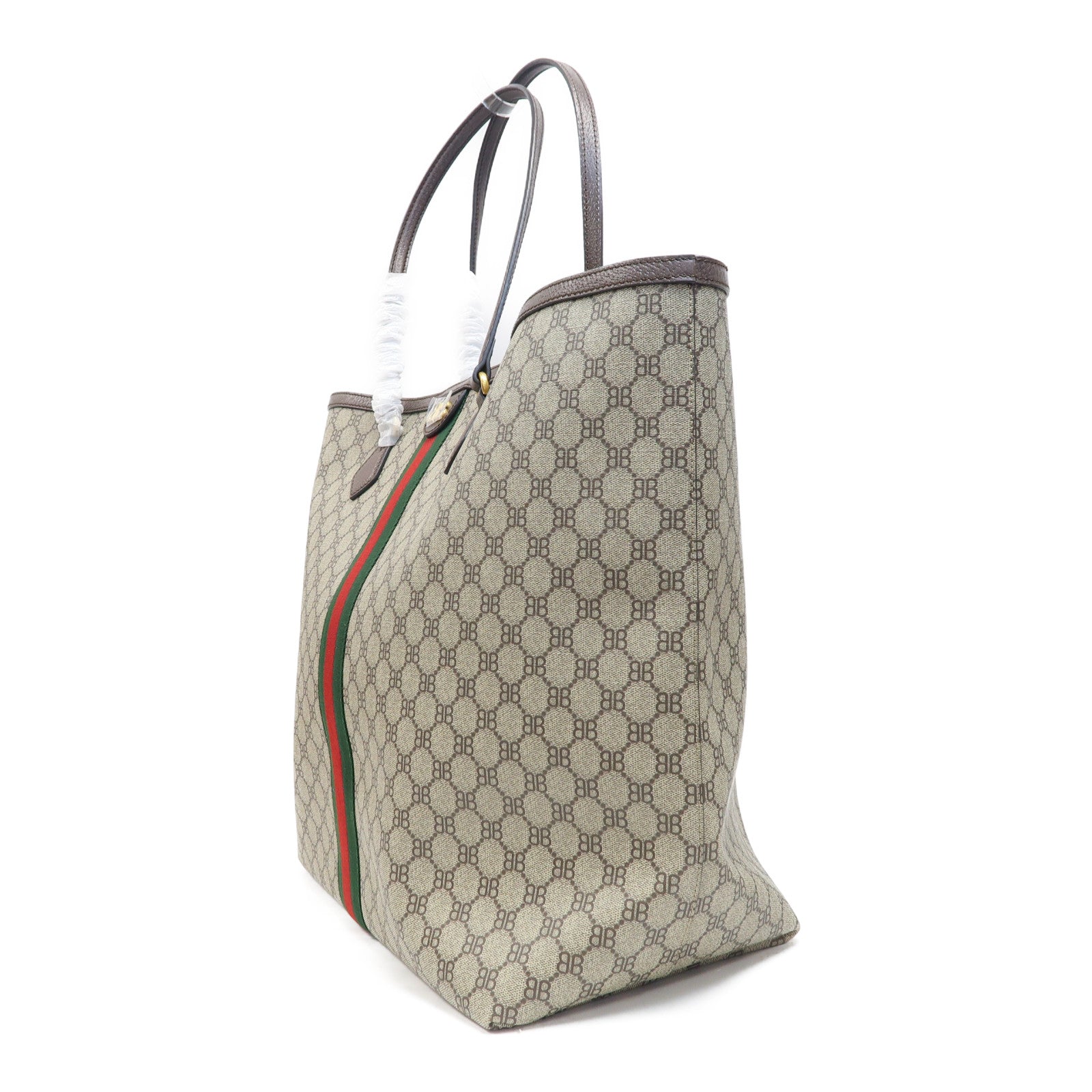 BALENCIAGA 塗層帆布Tote Bag金扣肩背袋啡色
