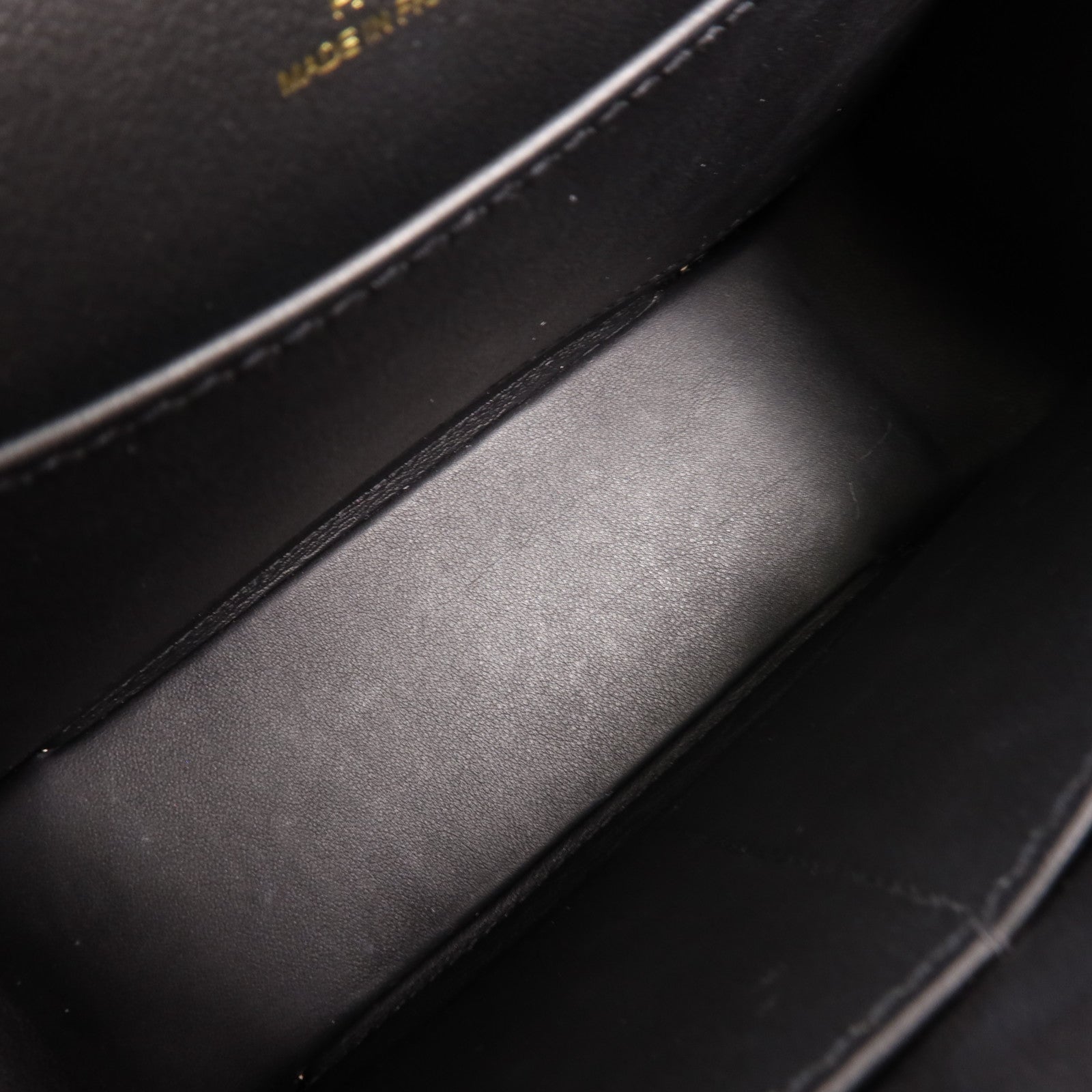 HERMES Chevre皮革Geta金扣肩背袋Noir