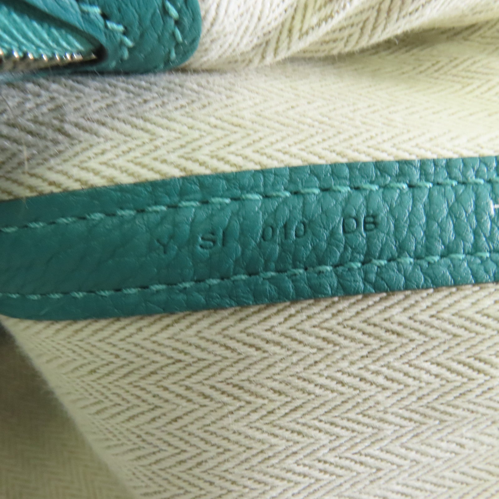 HERMES Negonda皮革Garden Party TPM銀扣手挽袋Vert Jade/綠色