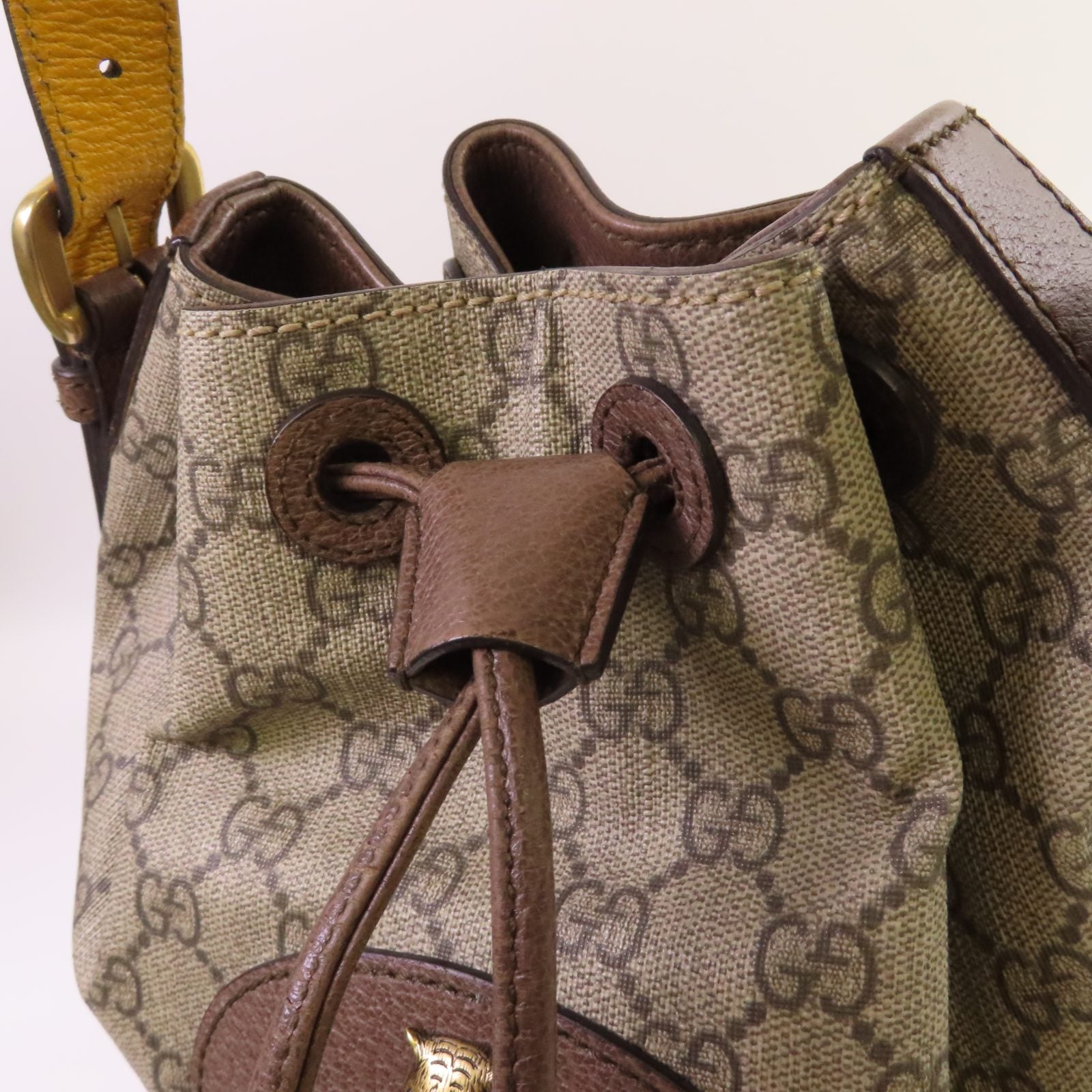 GUCCI 塗層帆布Neo Vintage 2Way Bucket Backpack金扣背包/肩背兩用袋啡色