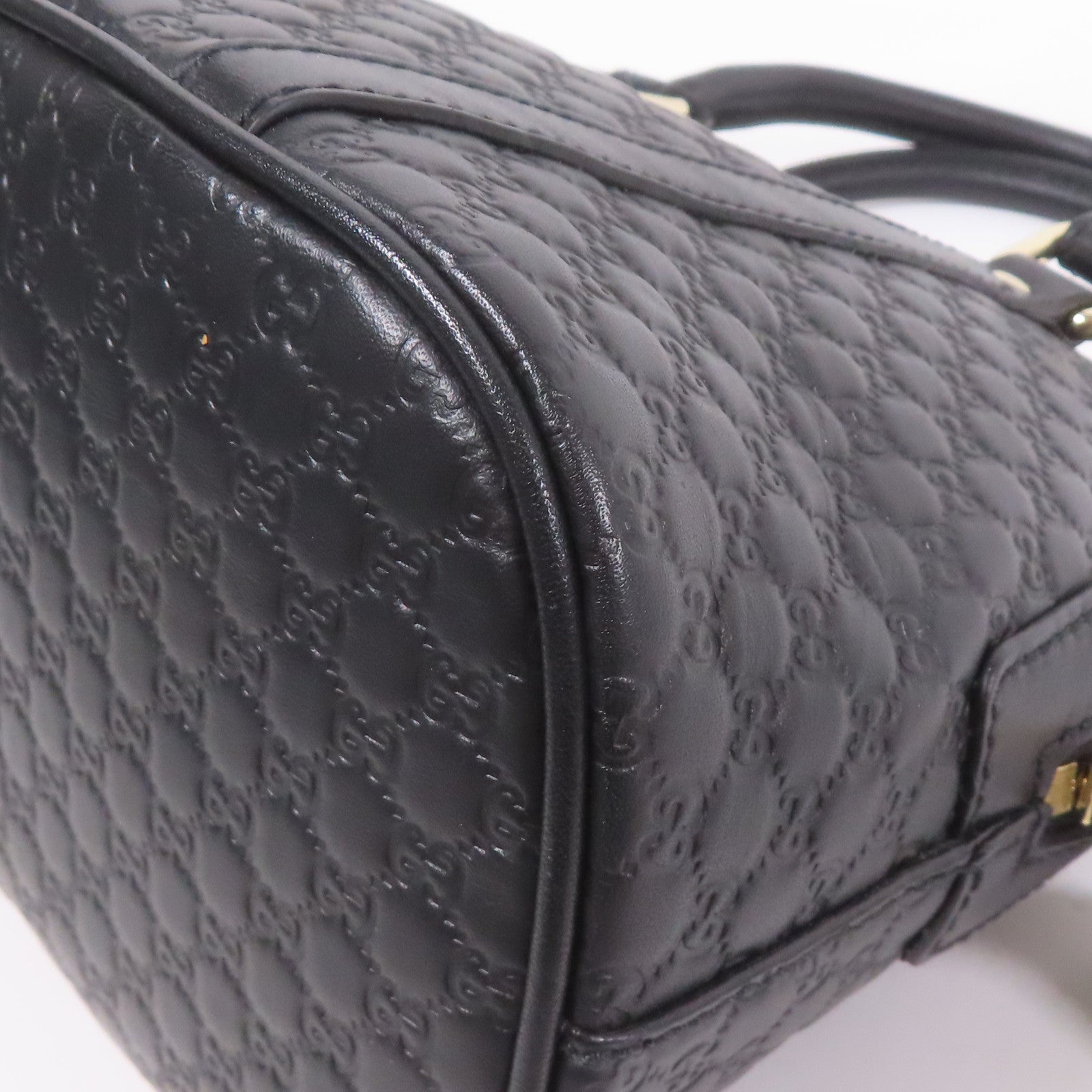 GUCCI GG GHW Mini Dome 2way Shoulder Bag 449654 Calfskin Leather Black