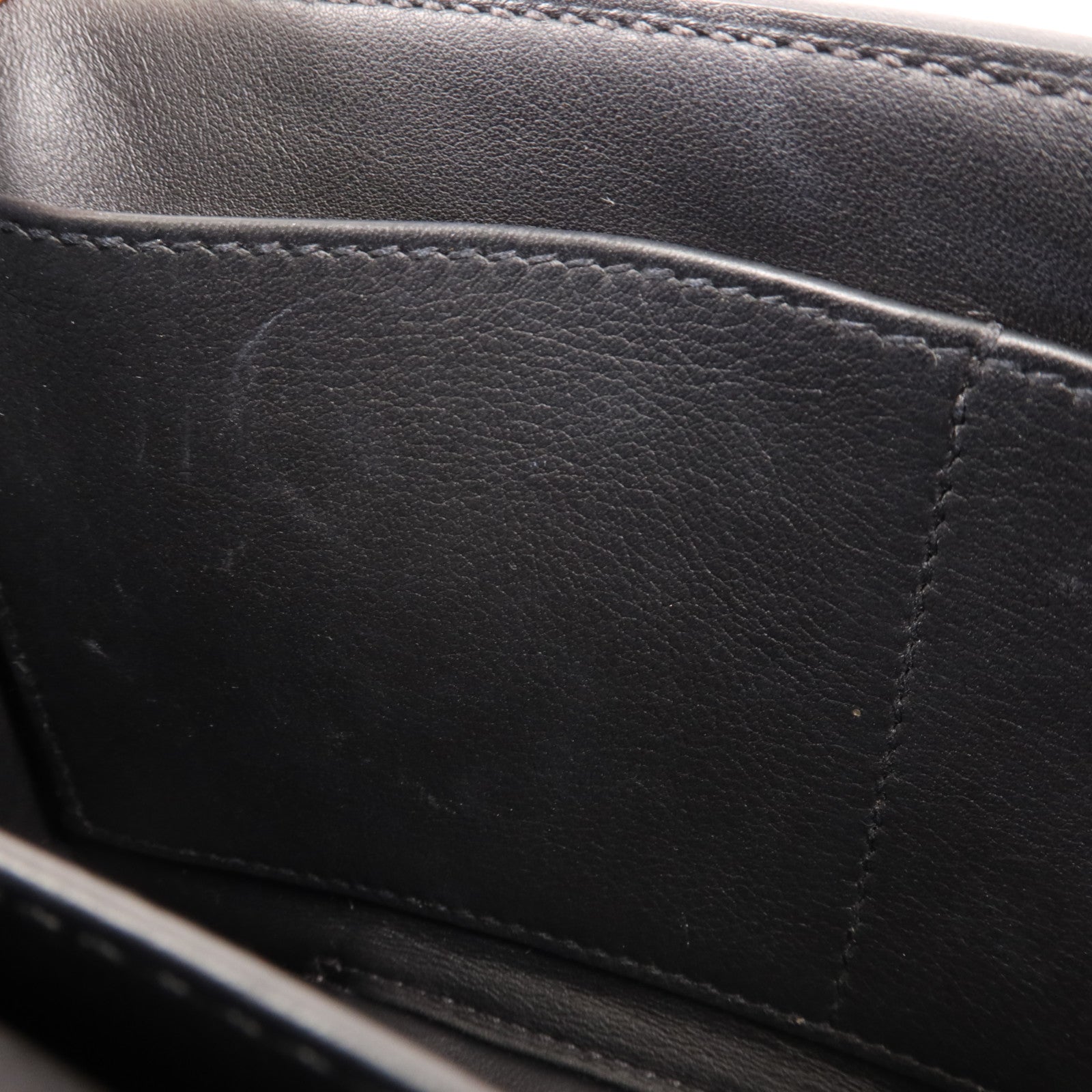 HERMES Chevre皮革Geta金扣肩背袋Noir