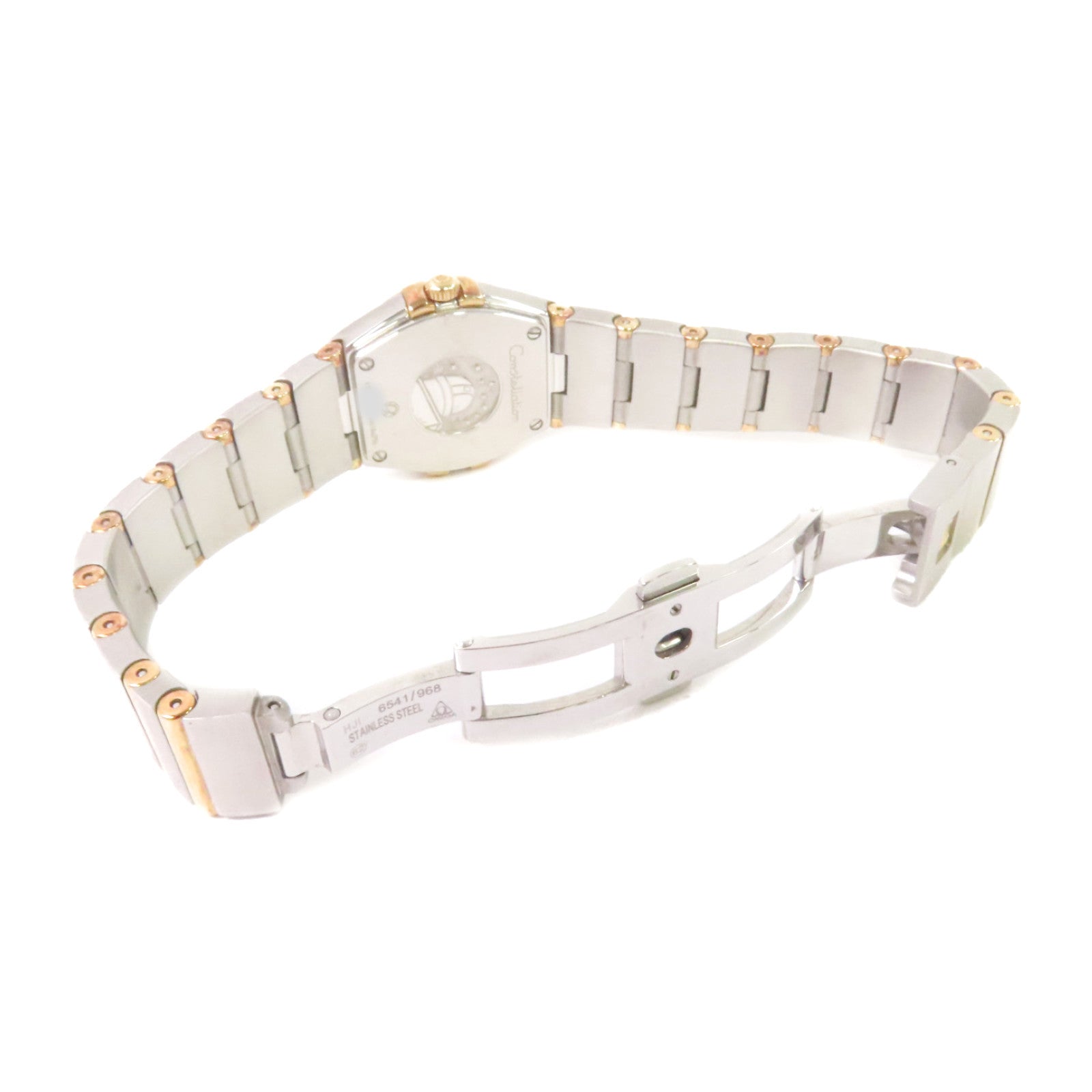 OMEGA Constellation 24mm Watch/18K黃金/不鏽鋼/鑽石自動機芯手錶白色/金色