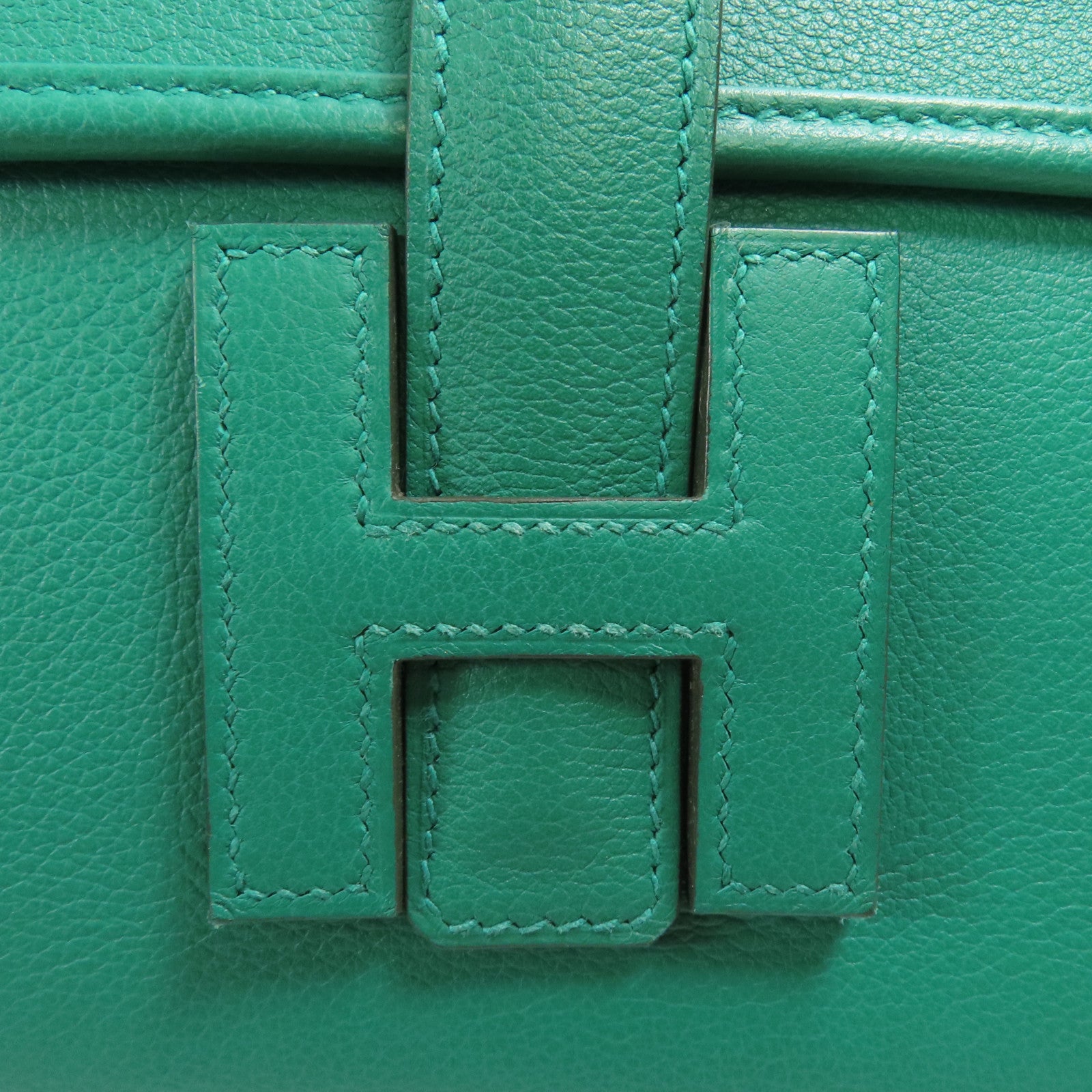 HERMES Swift皮革Jige Duo手拿包Z6 Malachite