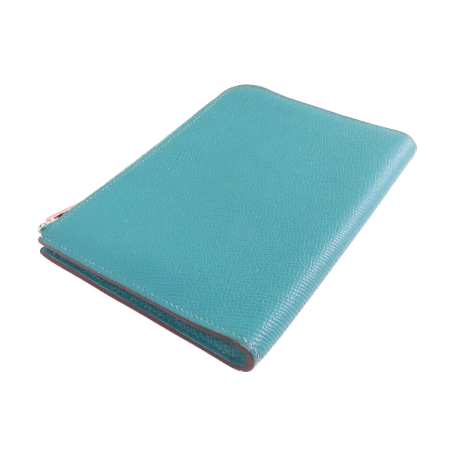 HERMES Epsom皮革Wallet銀扣錢包Vert/綠色