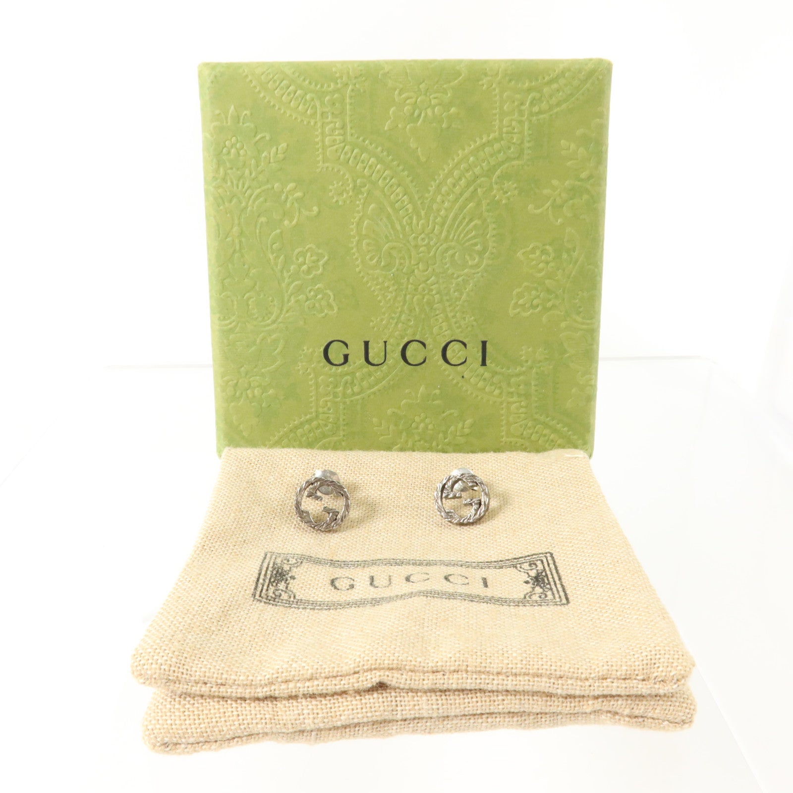 GUCCI 925純銀Interlocking G Earring耳環