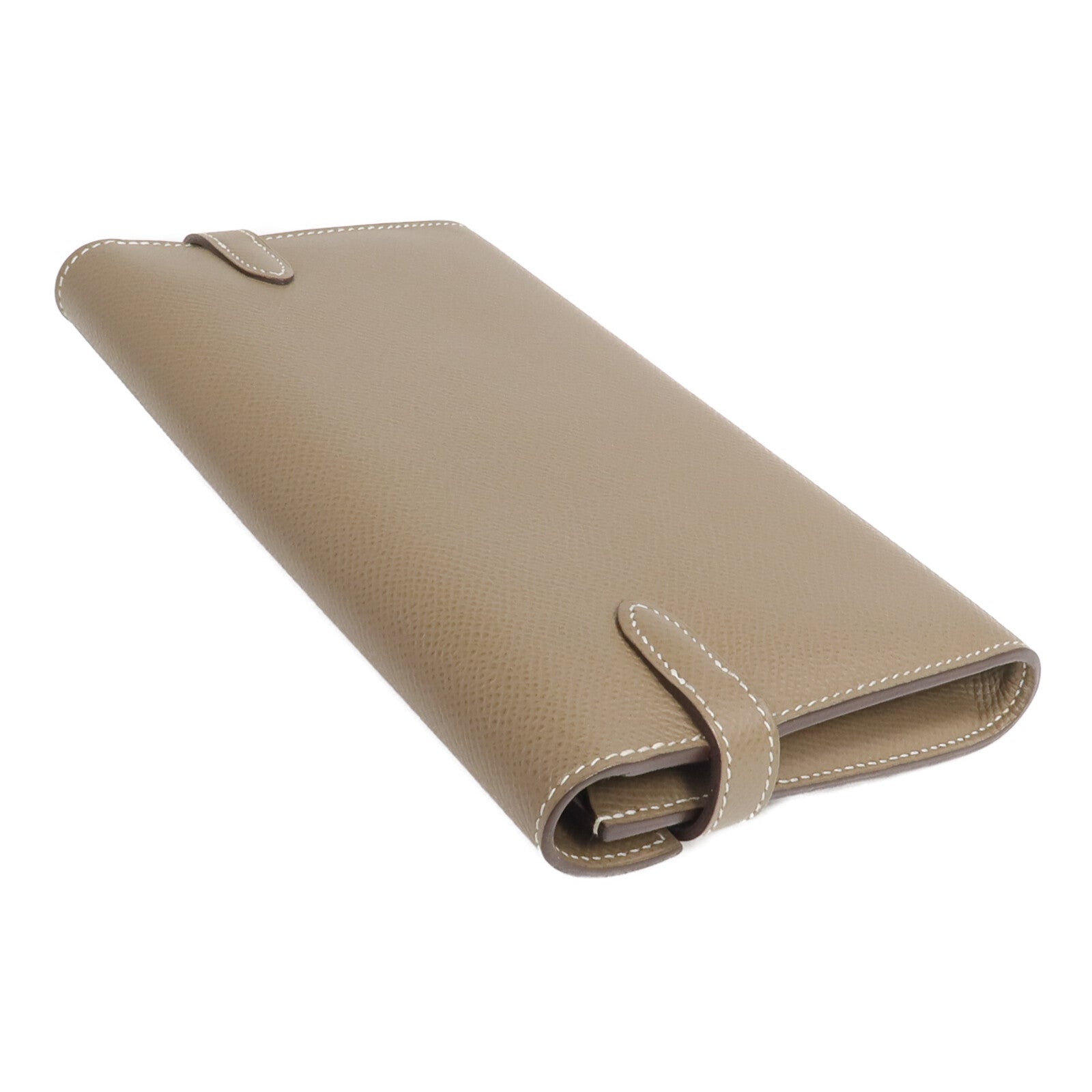 HERMES Epsom皮革Kelly Long Wallet長錢包Etoupe