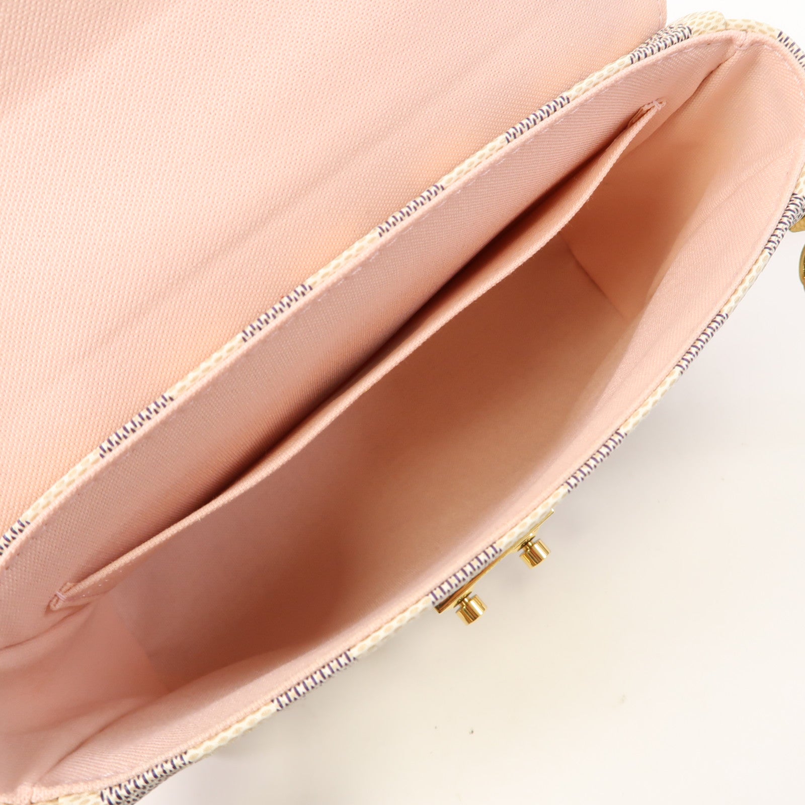 LOUIS VUITTON Damier Azur Croisette金扣手挽肩背兩用袋白色