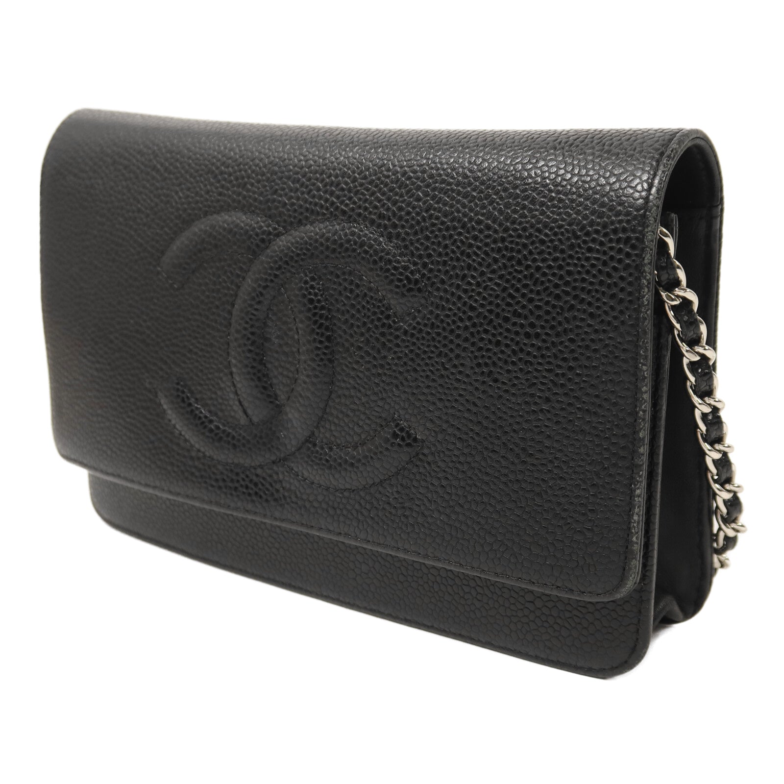 CHANEL 牛皮皮革Timeless CC Wallet On Chain銀扣鏈帶肩背袋