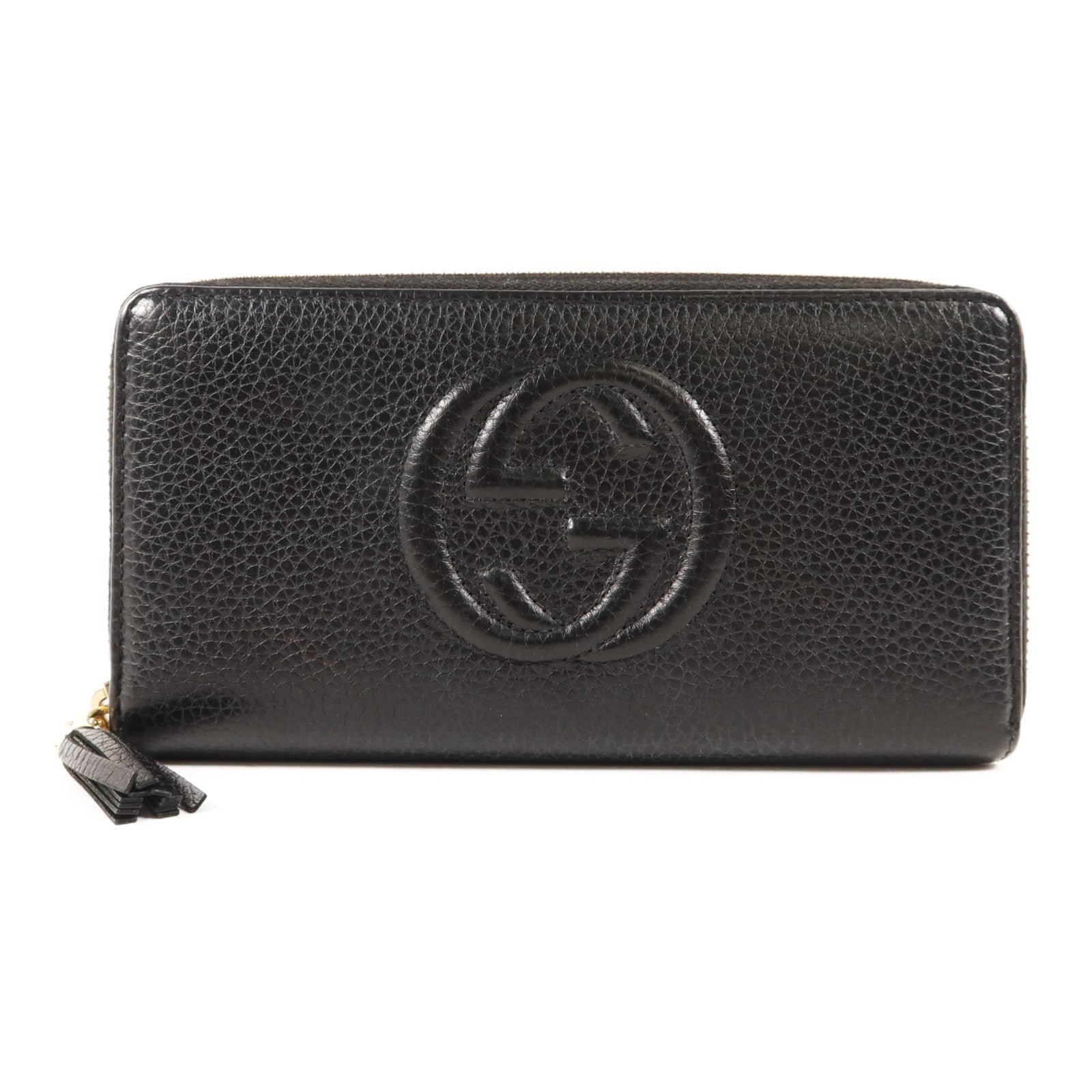 GUCCI 牛皮皮革Long Round Wallet金扣長錢包
