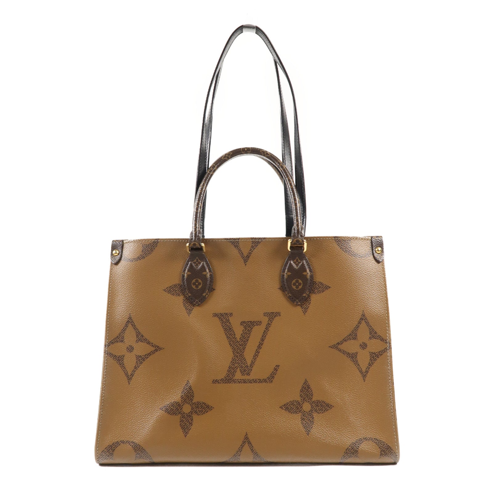 LOUIS VUITTON Monogram Giant On The Go MM金扣手挽肩背兩用袋