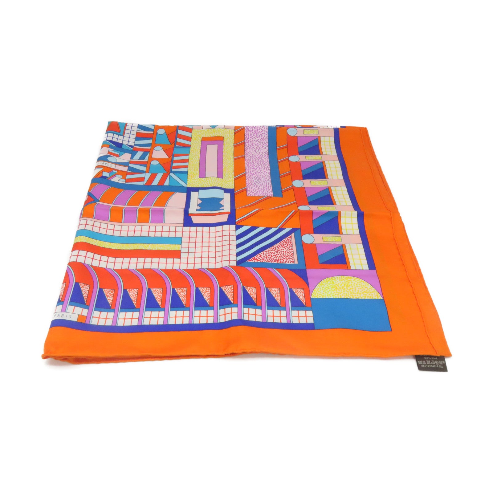 HERMES 丝质Scarf 90x90丝巾橙色/蓝色/彩色