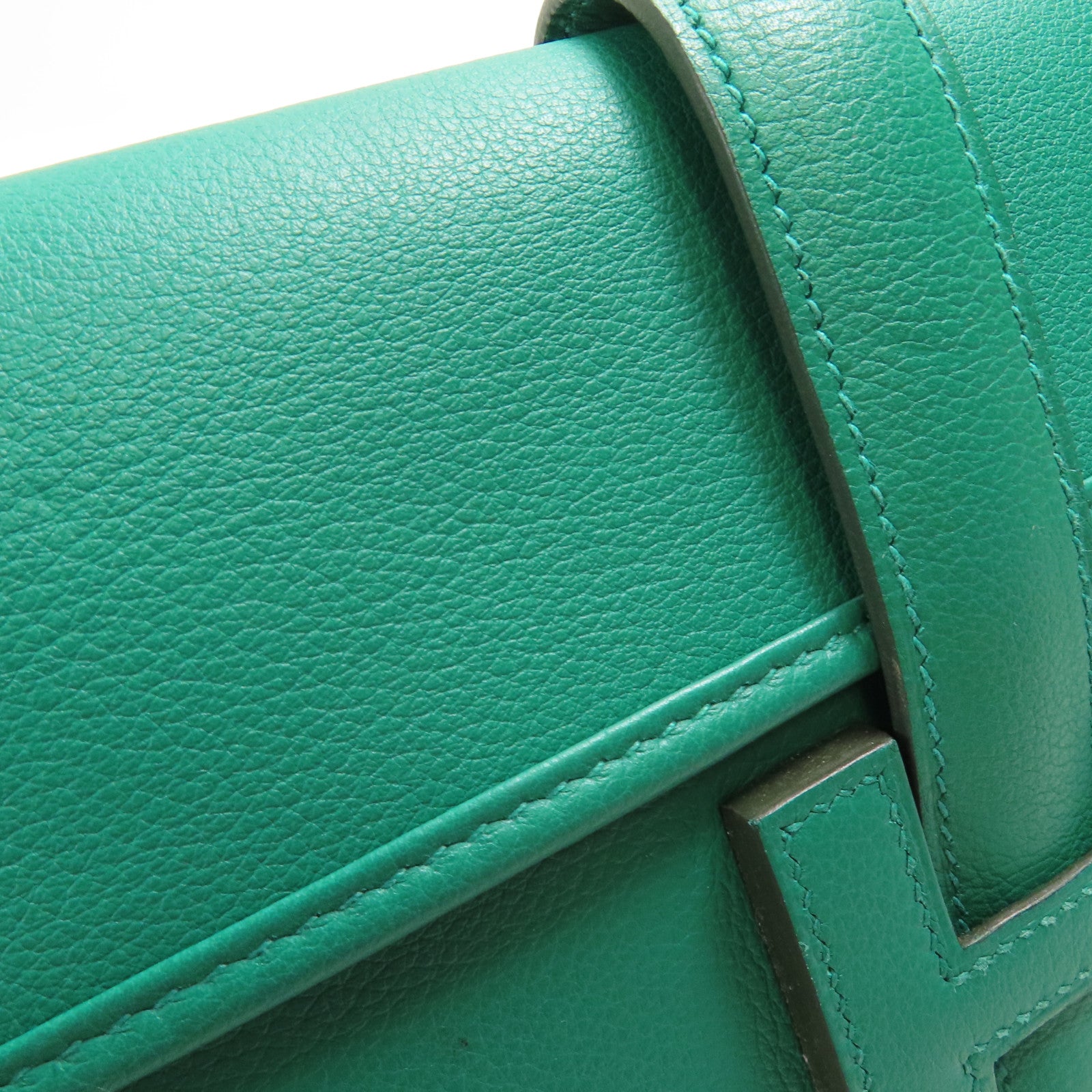 HERMES Swift皮革Jige Duo手拿包Z6 Malachite