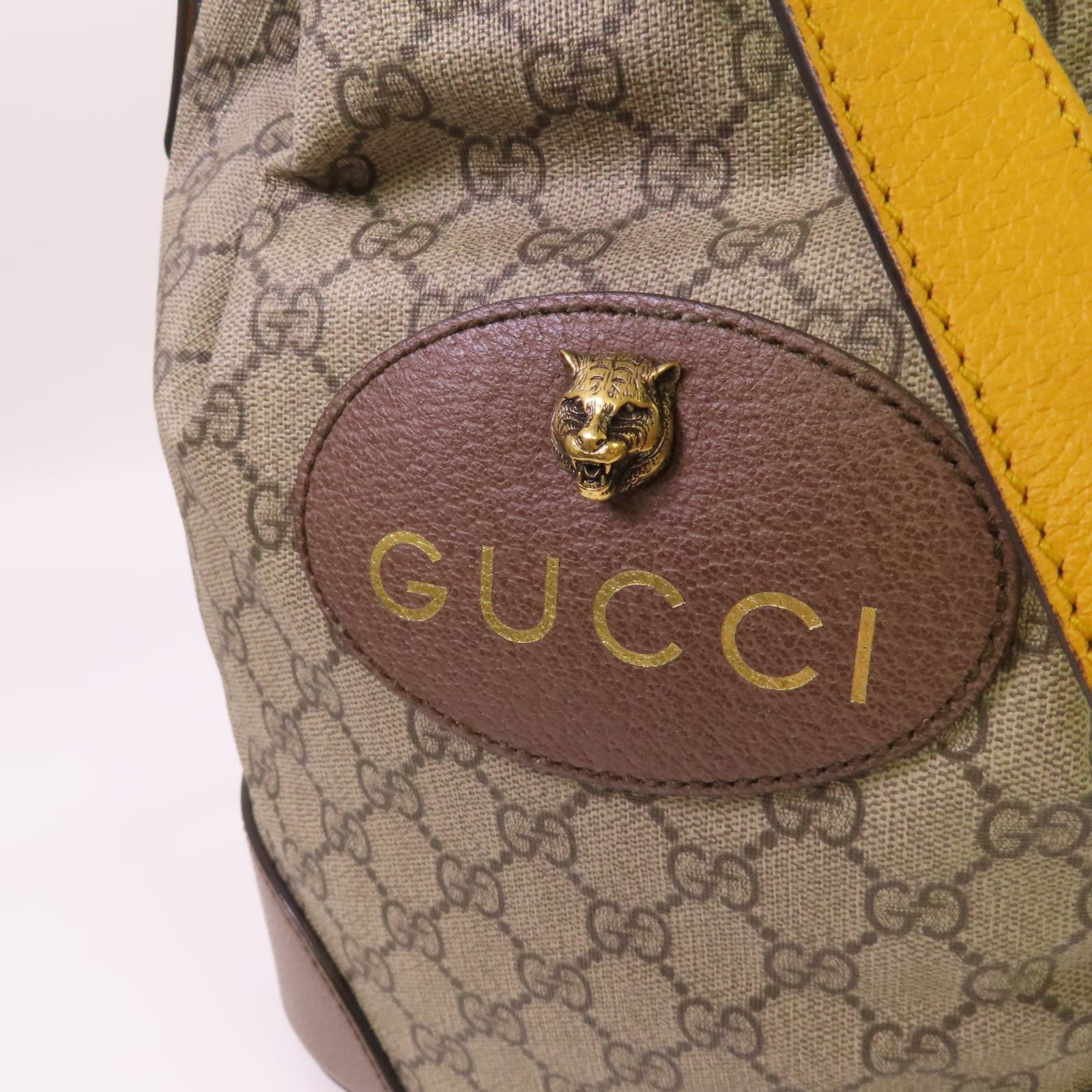 GUCCI 塗層帆布Neo Vintage 2Way Bucket Backpack金扣背包/肩背兩用袋啡色