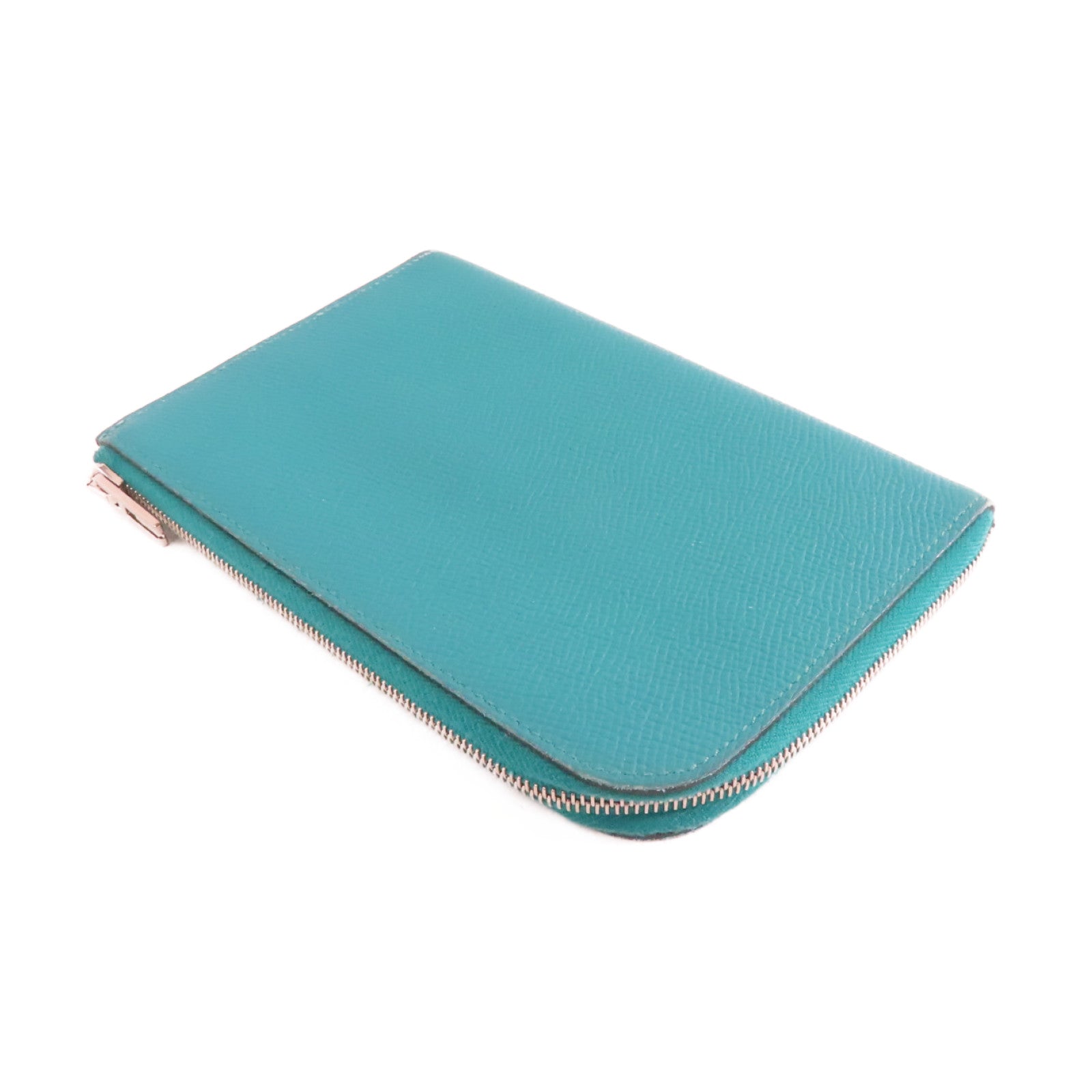 HERMES Epsom皮革Wallet銀扣錢包Vert/綠色