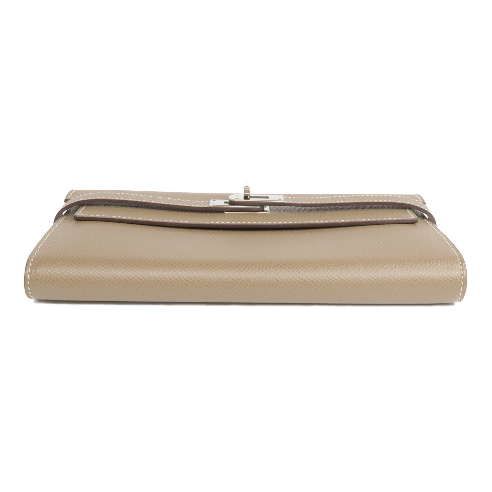 HERMES Epsom皮革Kelly Long Wallet長錢包Etoupe