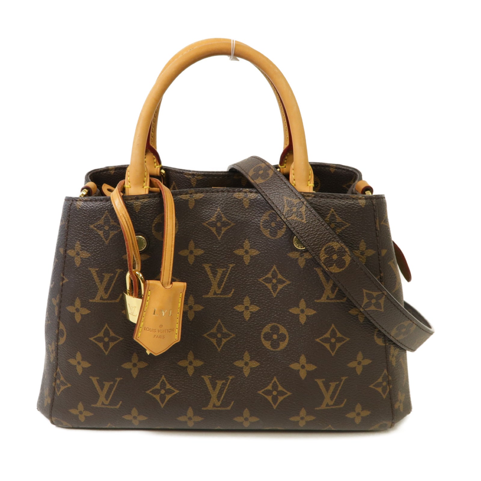 LOUIS VUITTON 【激減優惠】Monogram Montaigne BB金扣手挽肩背兩用袋啡色