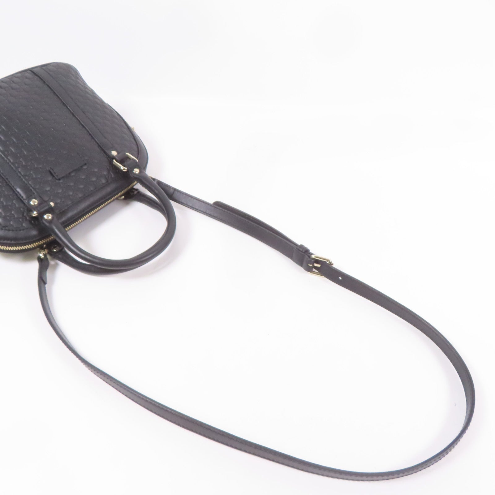 GUCCI GG GHW Mini Dome 2way Shoulder Bag 449654 Calfskin Leather Black