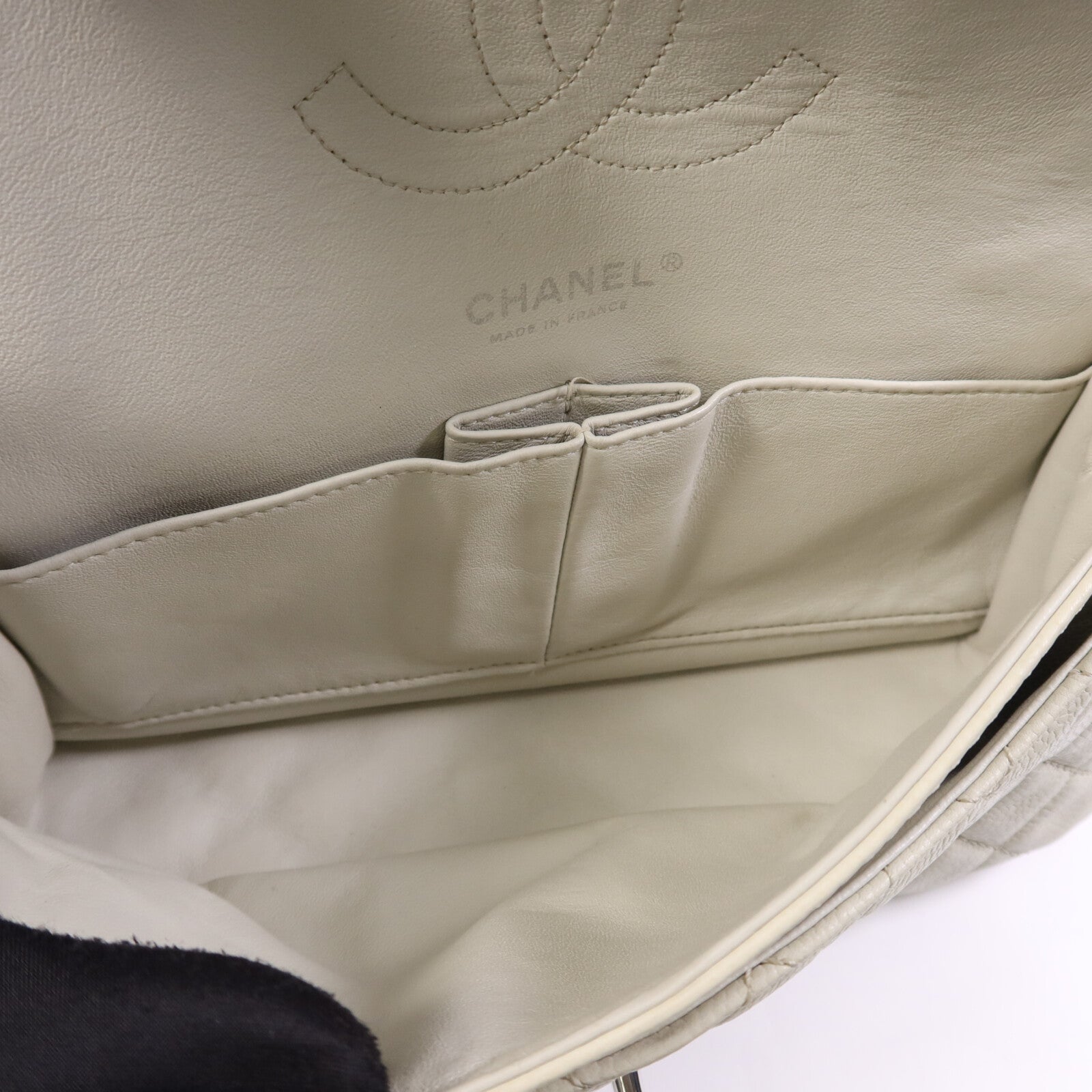 CHANEL 牛皮皮革Chain Shoulder Bag銀扣鏈帶肩背袋