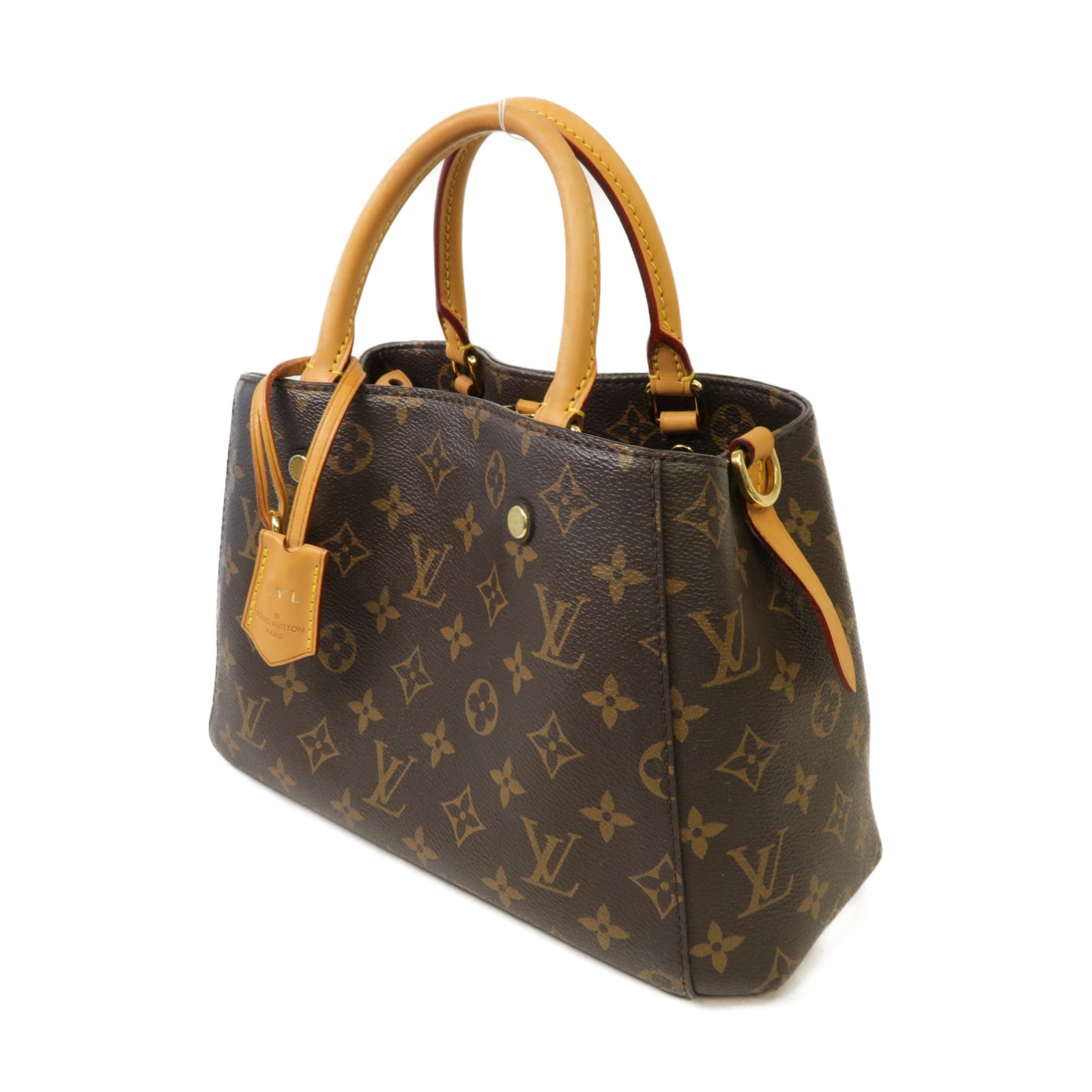 LOUIS VUITTON 【激減優惠】Monogram Montaigne BB金扣手挽肩背兩用袋啡色