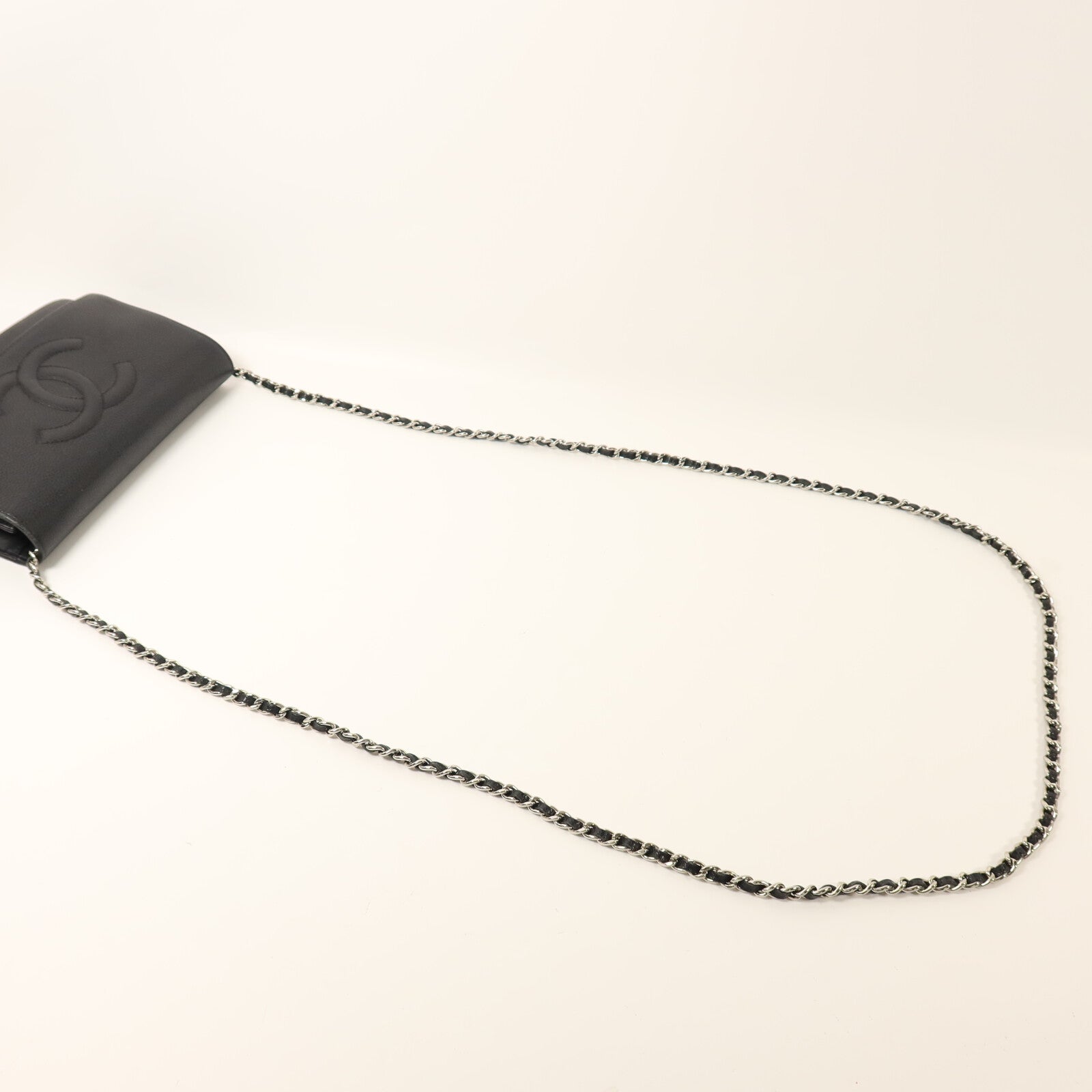 CHANEL 牛皮皮革Timeless CC Wallet On Chain銀扣鏈帶肩背袋