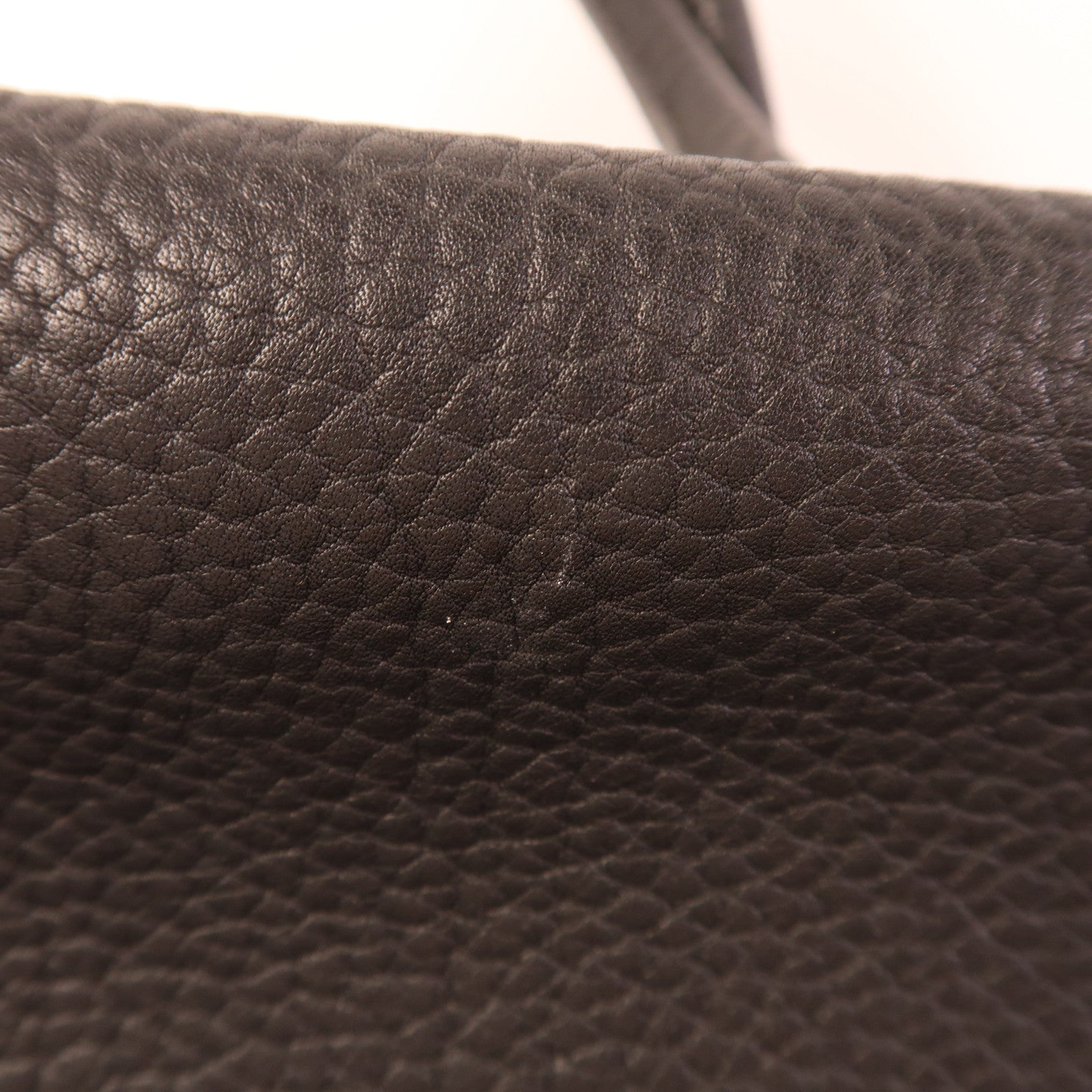 HERMES Fjord皮革Sack Amvie 36銀扣手挽袋Noir