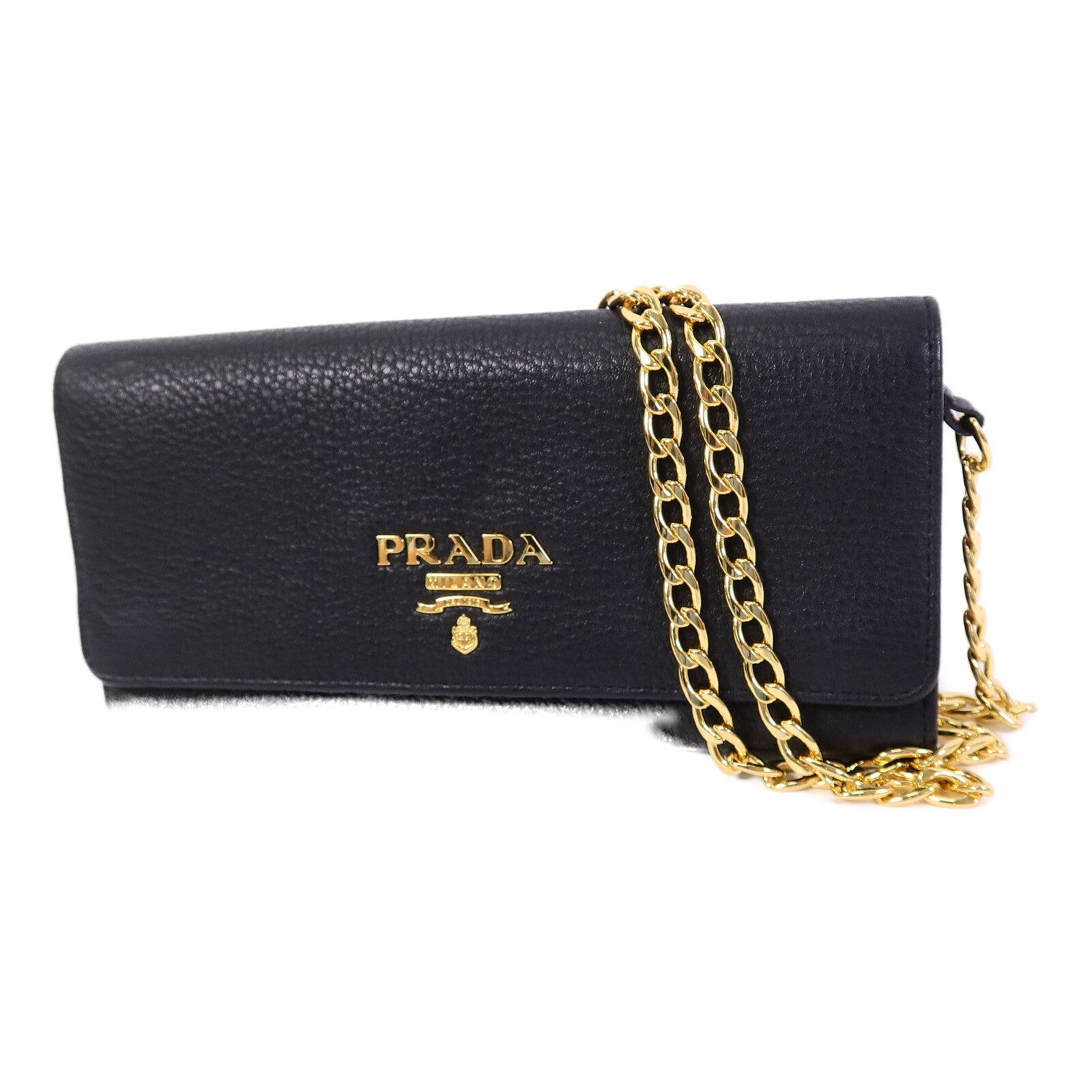 PRADA 牛皮皮革Shoulder Bag鏈帶肩背袋