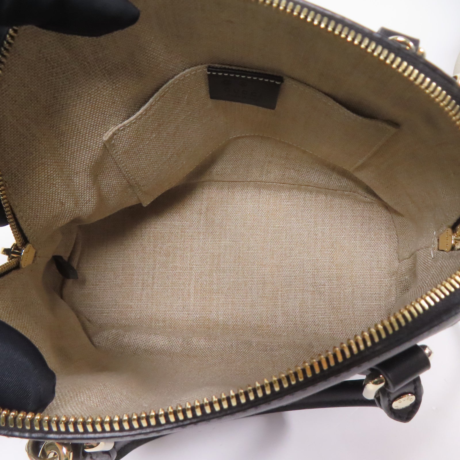 GUCCI GG GHW Mini Dome 2way Shoulder Bag 449654 Calfskin Leather Black