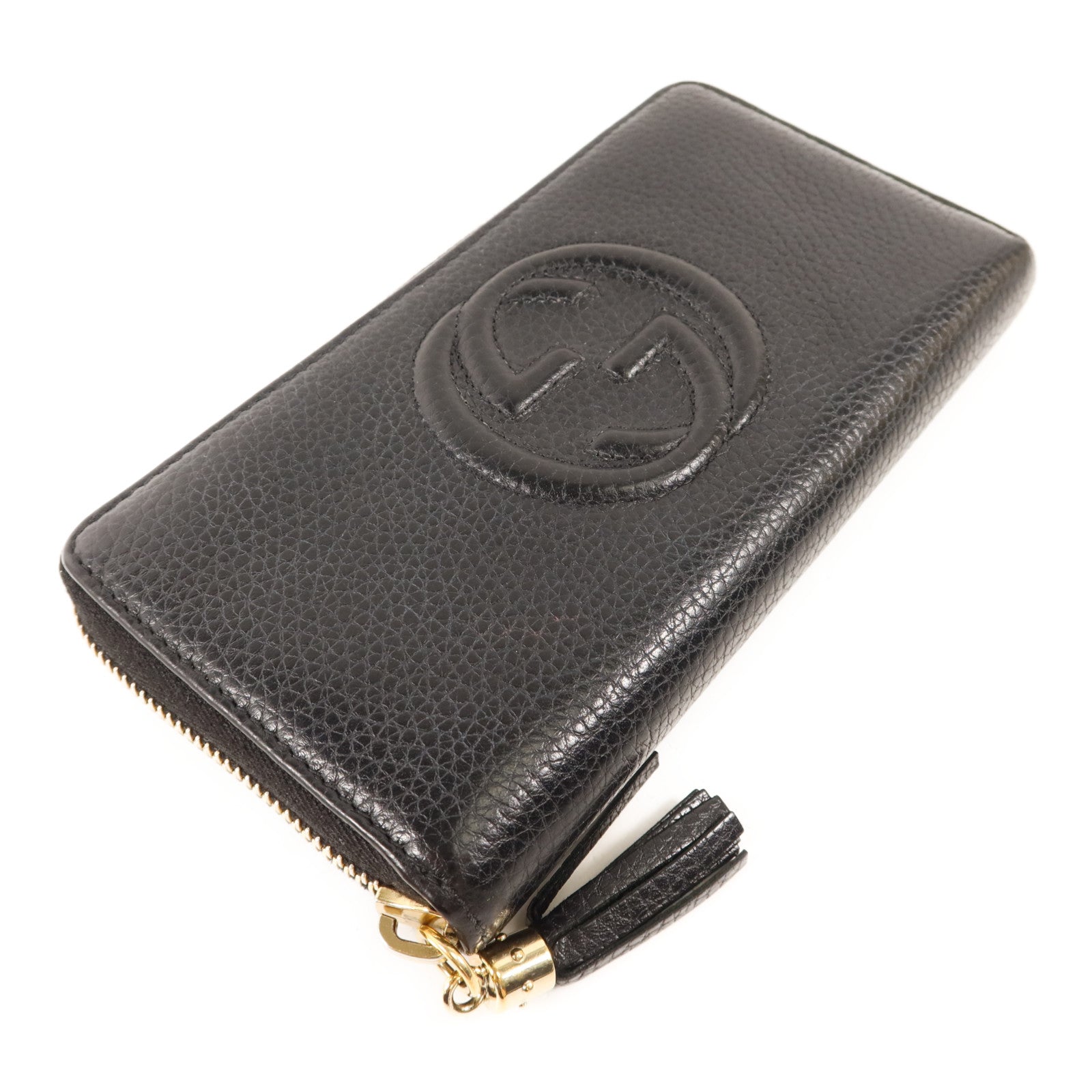 GUCCI 牛皮皮革Long Round Wallet金扣長錢包