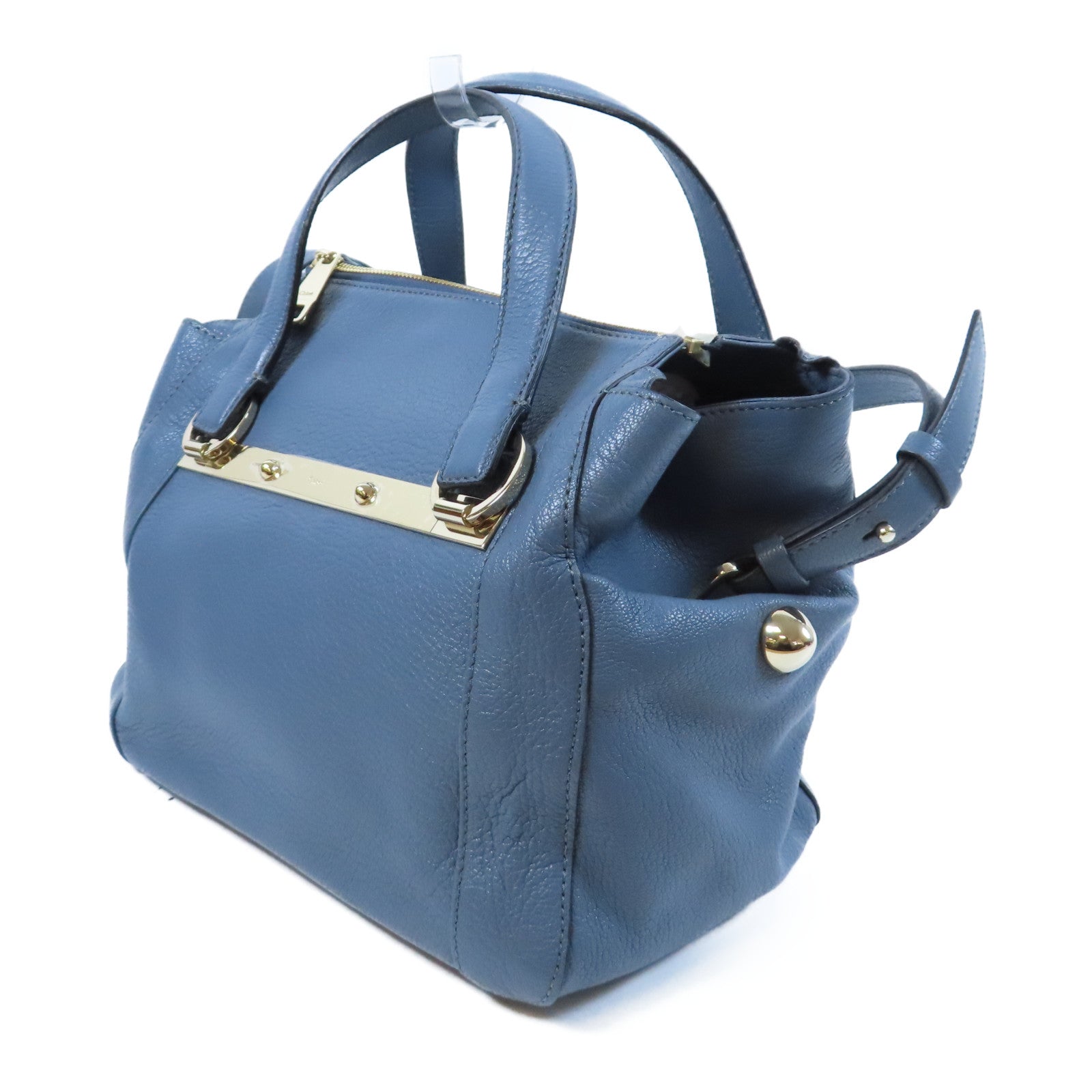 Chloe 【激減優惠】牛皮皮革2 Way Shoulder Bag金扣手挽肩背兩用袋藍色