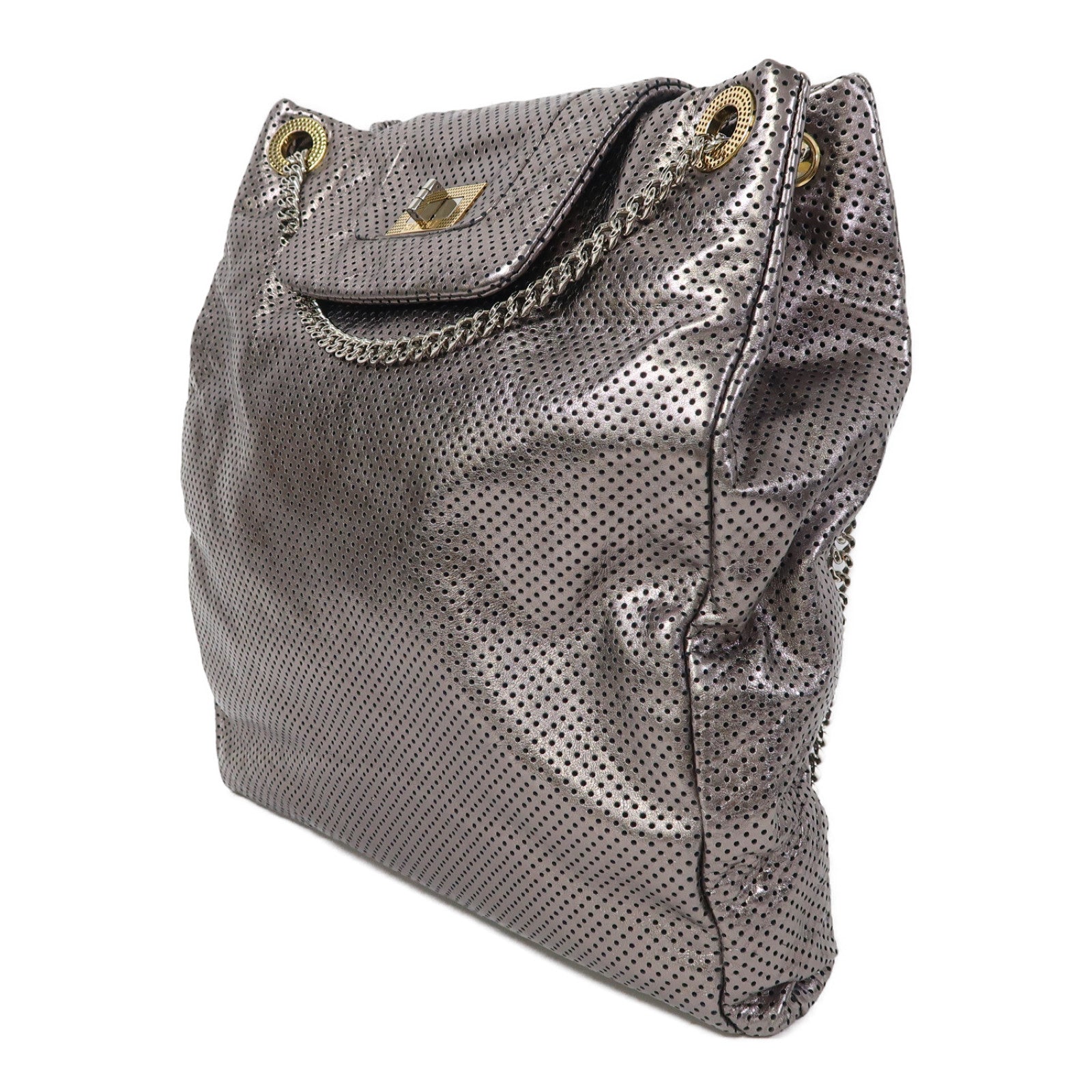 CHANEL 【激減優惠】皮革Reissue Metallic Bag金扣/銀扣鏈帶肩背袋銀色