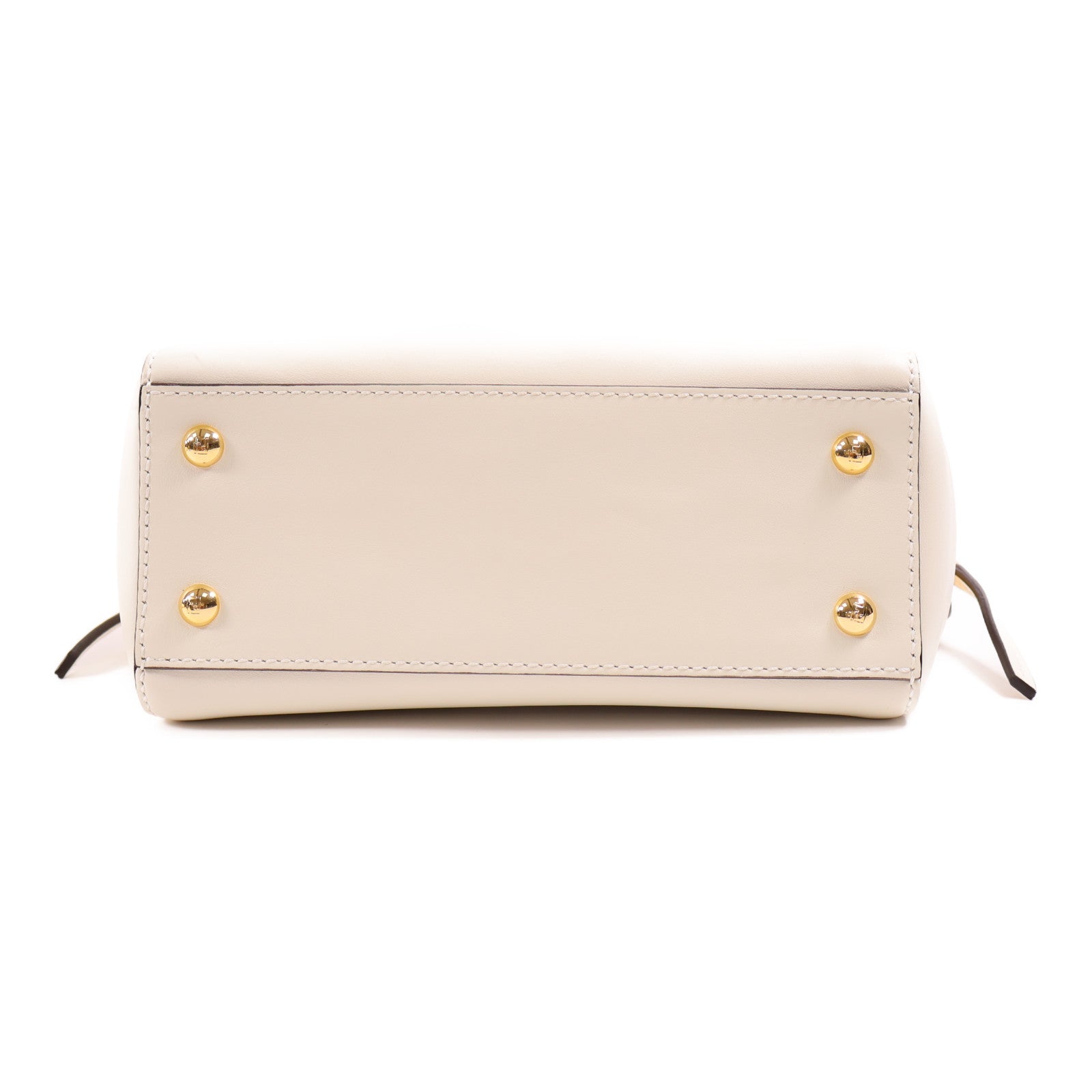 FENDI GHW Dotcom Bag Shoulder Bag 8BN299 Calfskin Leather White