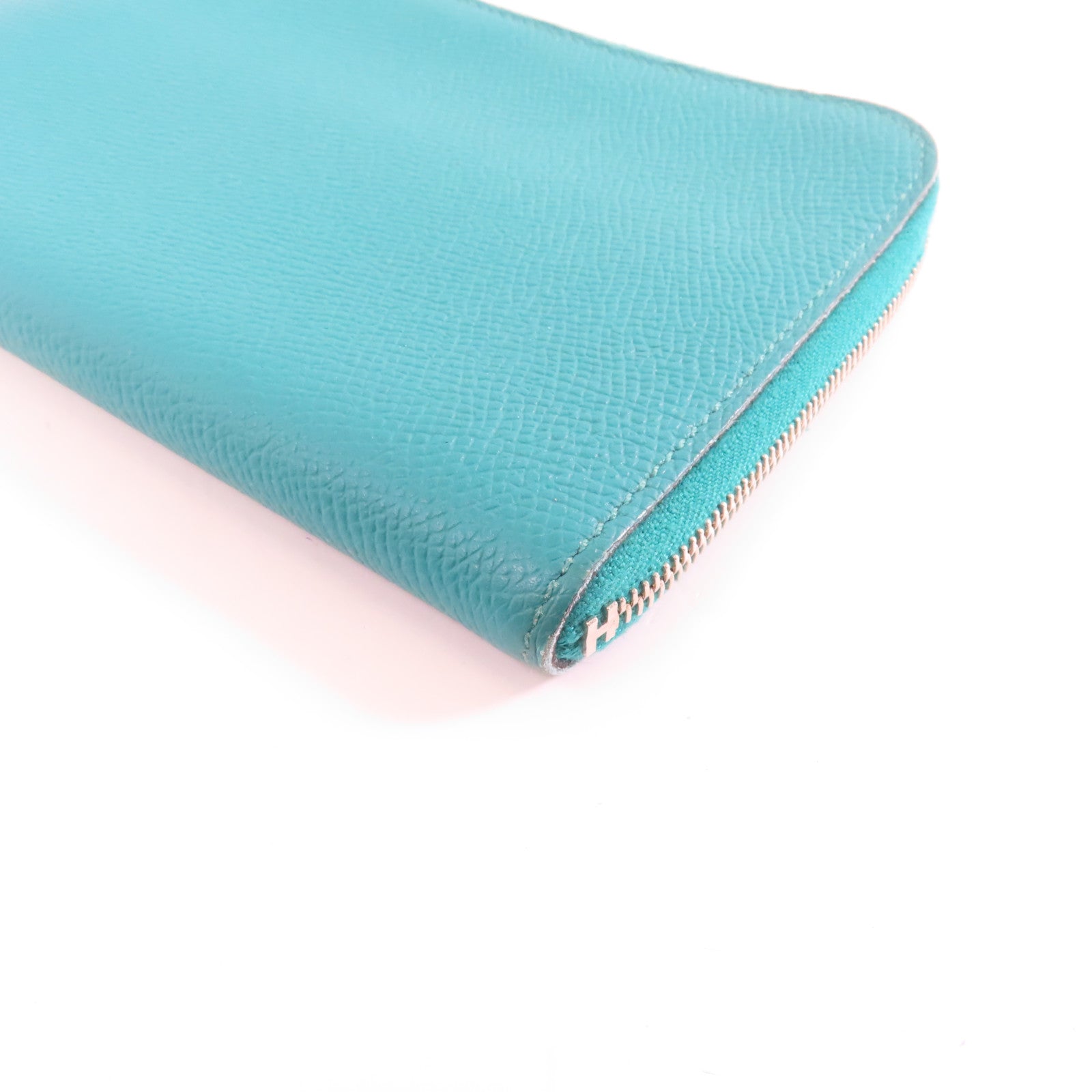 HERMES Epsom皮革Wallet銀扣錢包Vert/綠色