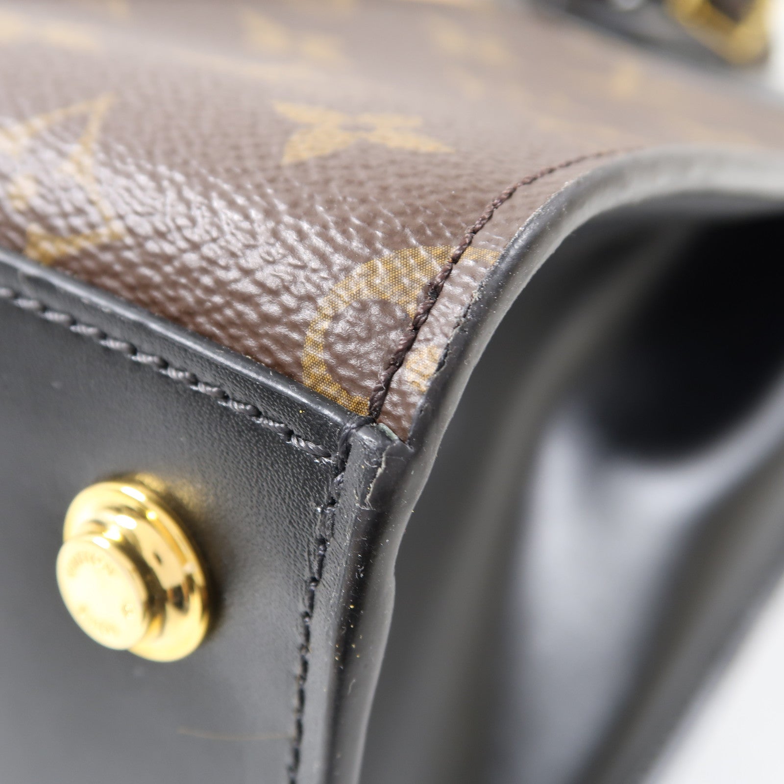 LOUIS VUITTON Monogram City Steamer MM金扣手挽肩背兩用袋黑色/啡色