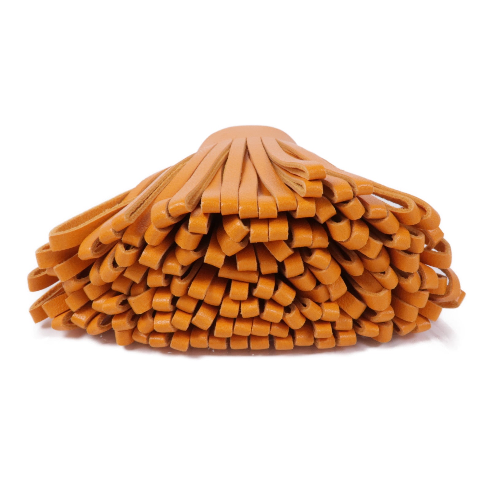 HERMES Swift皮革Carmen Charm銀扣掛飾Orange