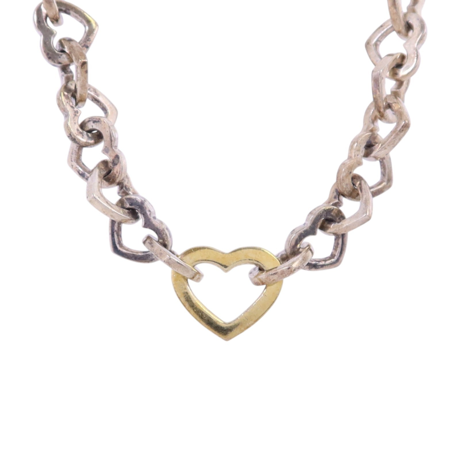 TIFFANY＆CO 925純銀Heart Link Necklace銀扣項鏈