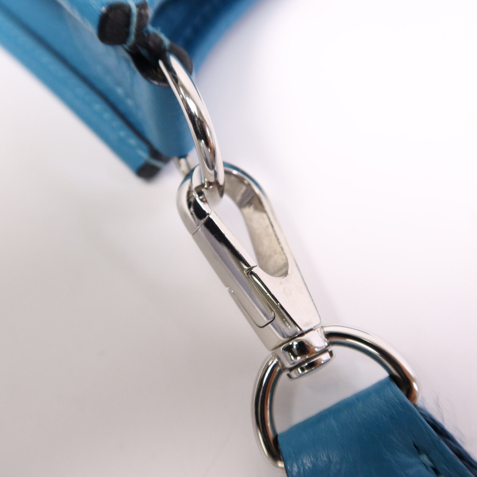 HERMES Clemence皮革Evelyne TPM銀扣肩背袋Turquoise
