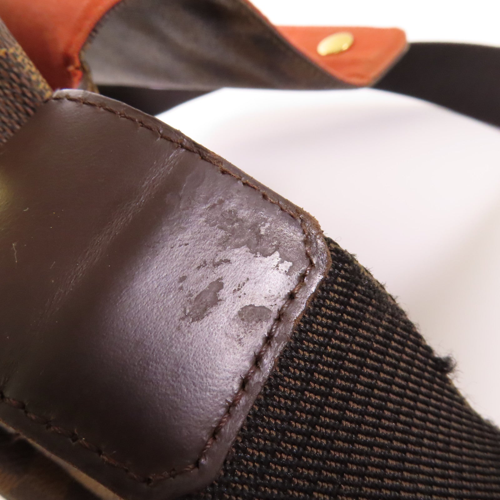 LOUIS VUITTON Damier Naviglio金扣肩背袋棕色