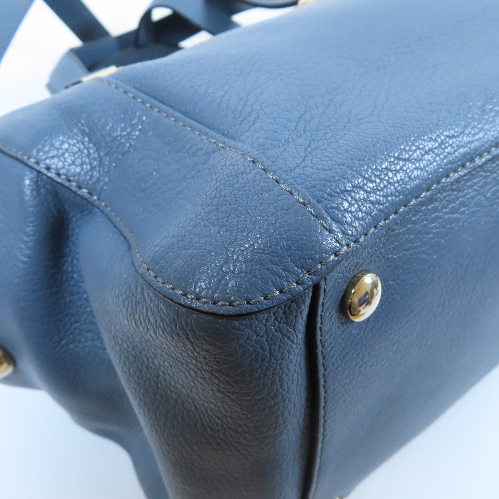 Chloe 【激減優惠】牛皮皮革2 Way Shoulder Bag金扣手挽肩背兩用袋藍色