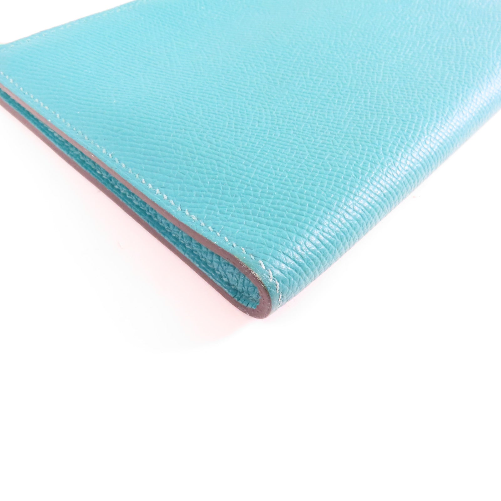 HERMES Epsom皮革Wallet銀扣錢包Vert/綠色