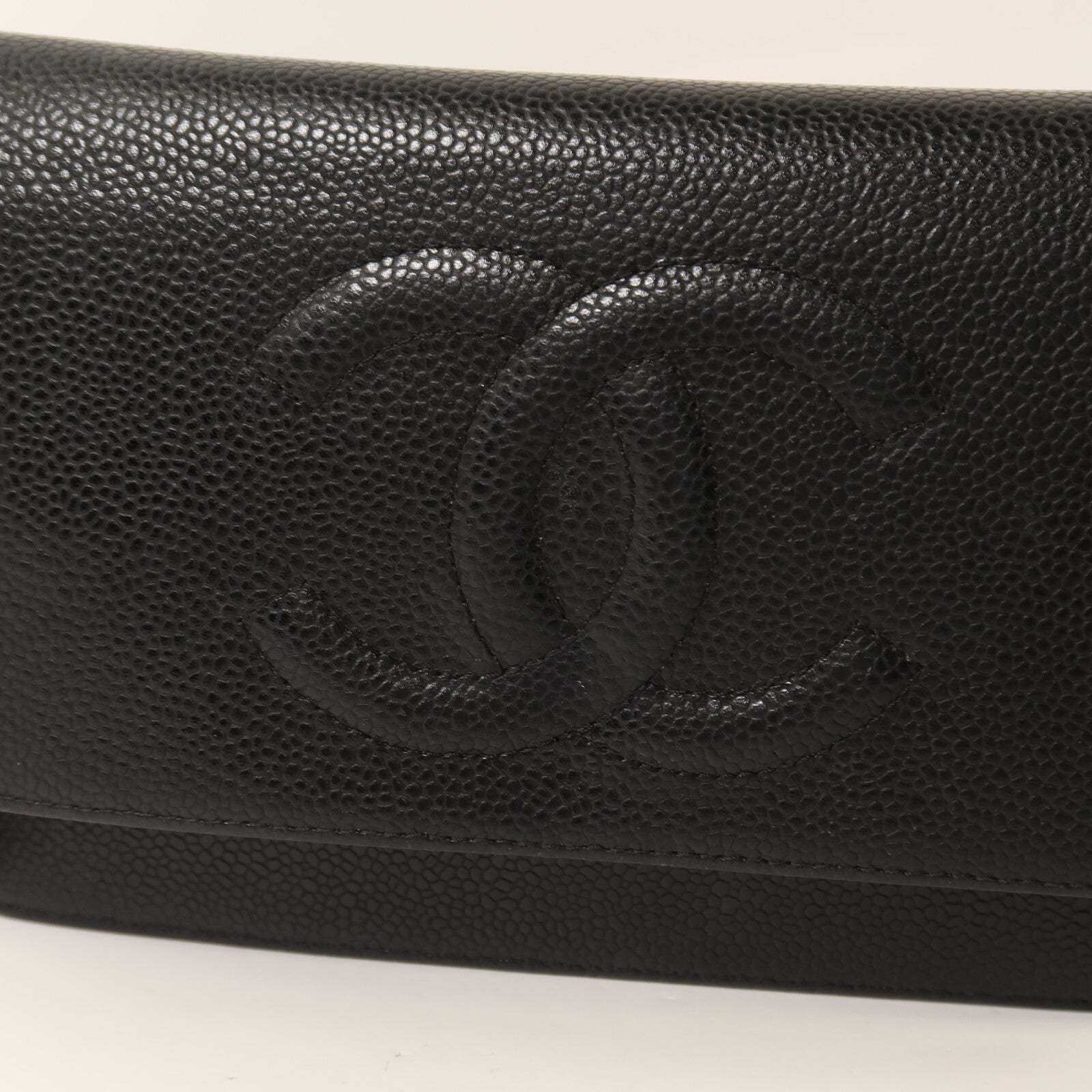 CHANEL 牛皮皮革Timeless CC Wallet On Chain銀扣鏈帶肩背袋