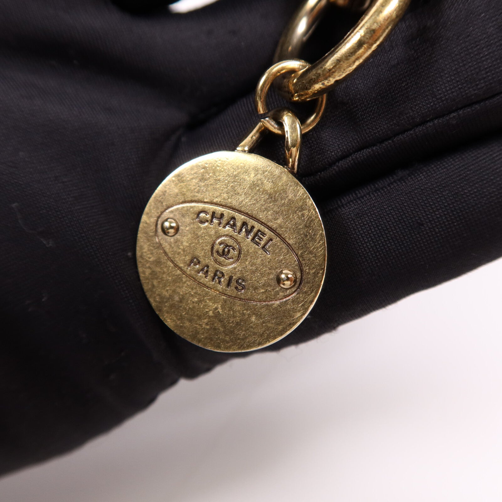 CHANEL 牛皮皮革Chain Shoulder Bag金扣鏈帶肩背袋