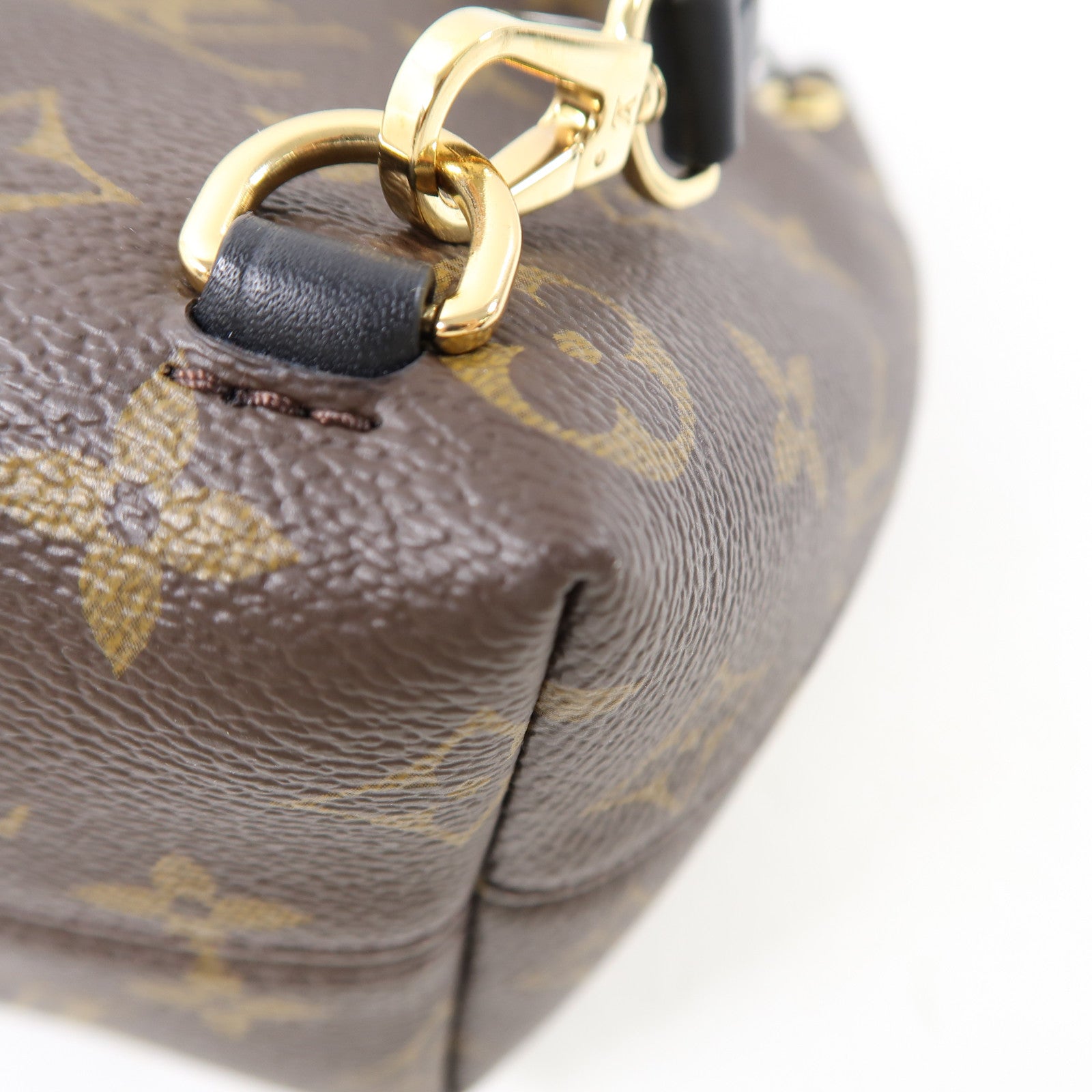 LOUIS VUITTON Monogram Montsouris BB金扣背包棕色/黑色