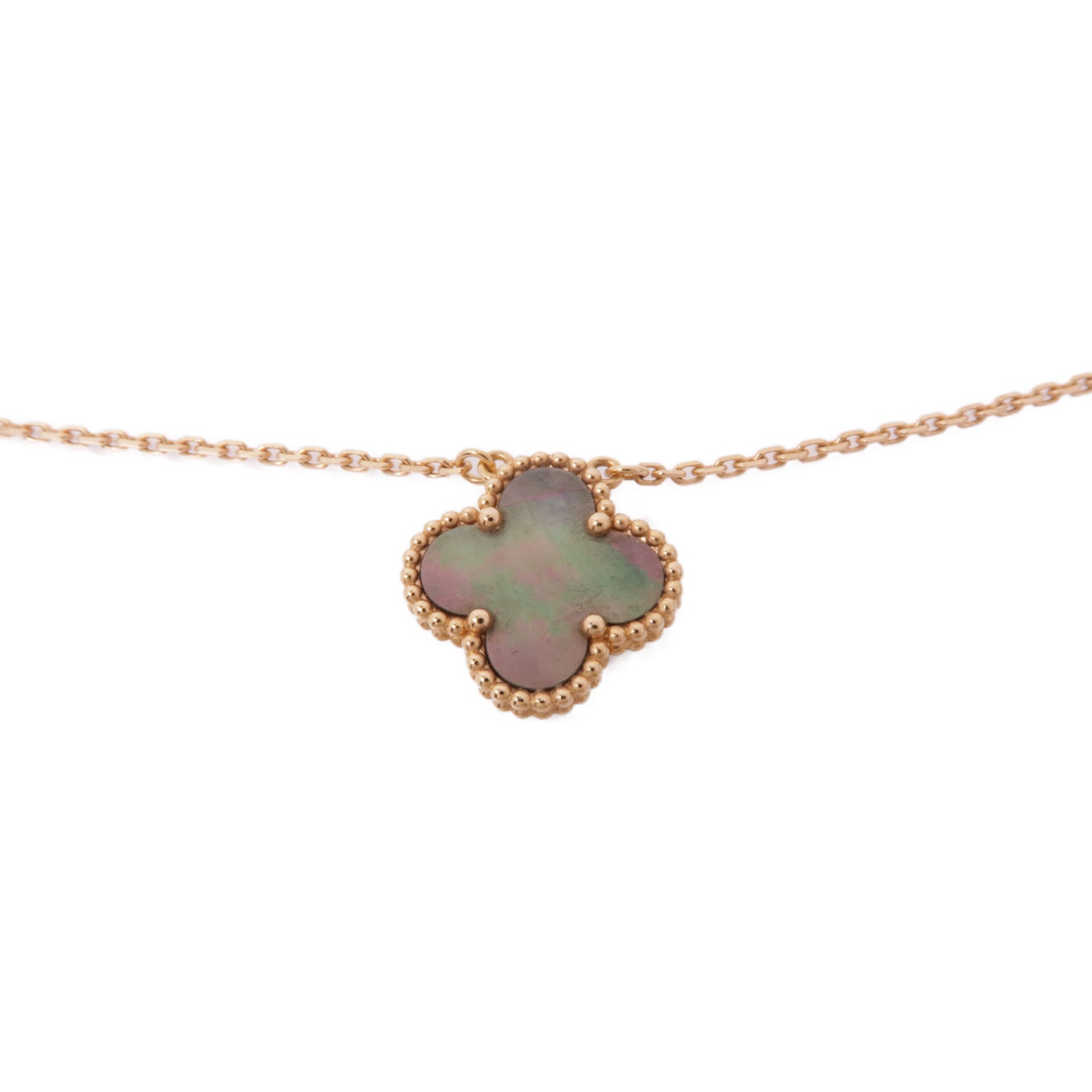 Van Cleef & Arpels 18K玫瑰金Vintage Alhambra珍珠母貝項鍊