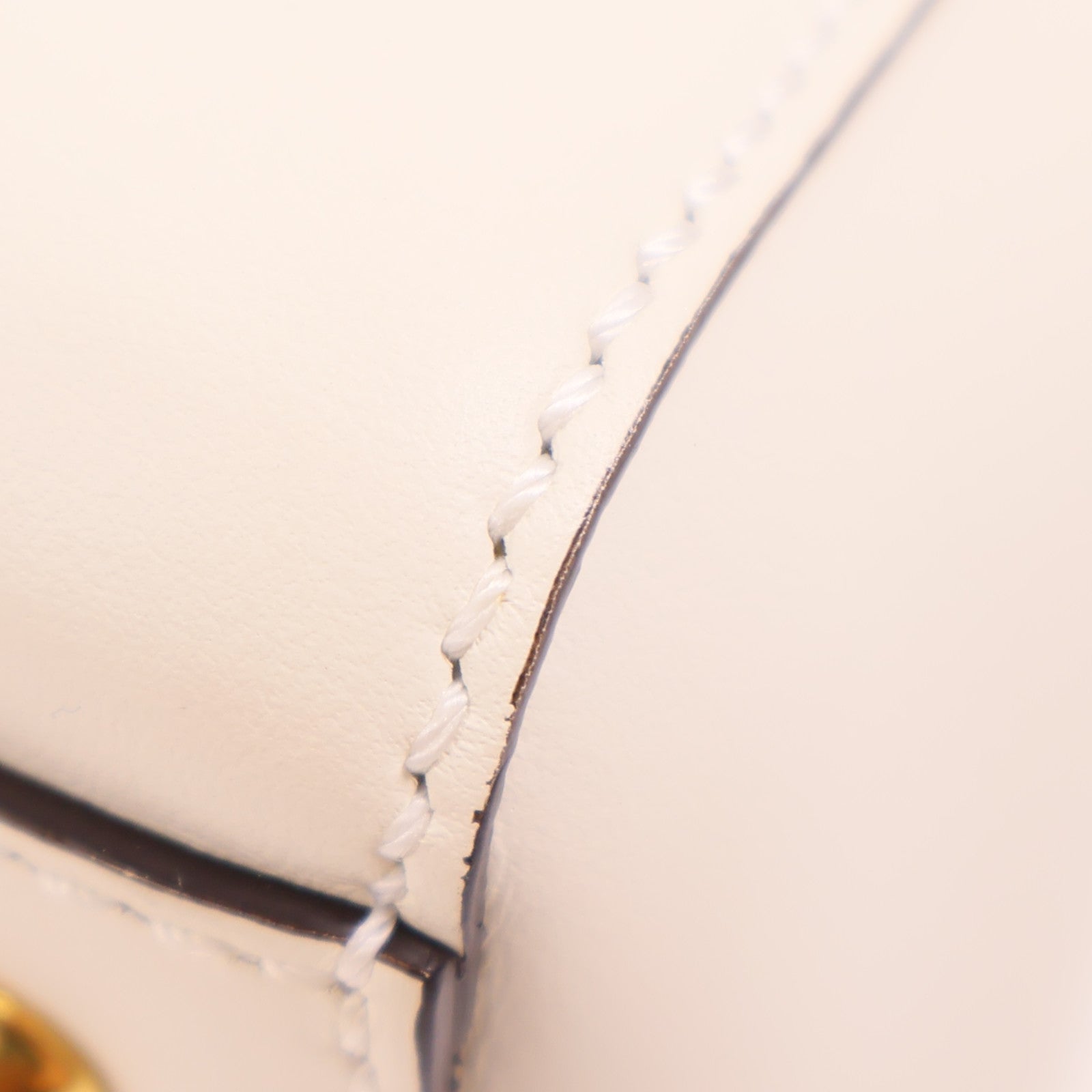 FENDI GHW Dotcom Bag Shoulder Bag 8BN299 Calfskin Leather White