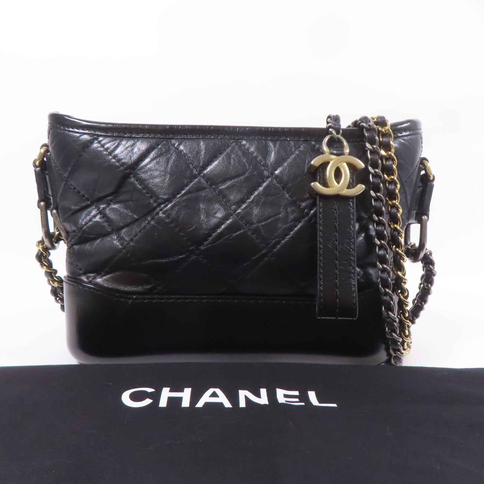 CHANEL 牛皮皮革Gabrielle鏈帶肩背袋