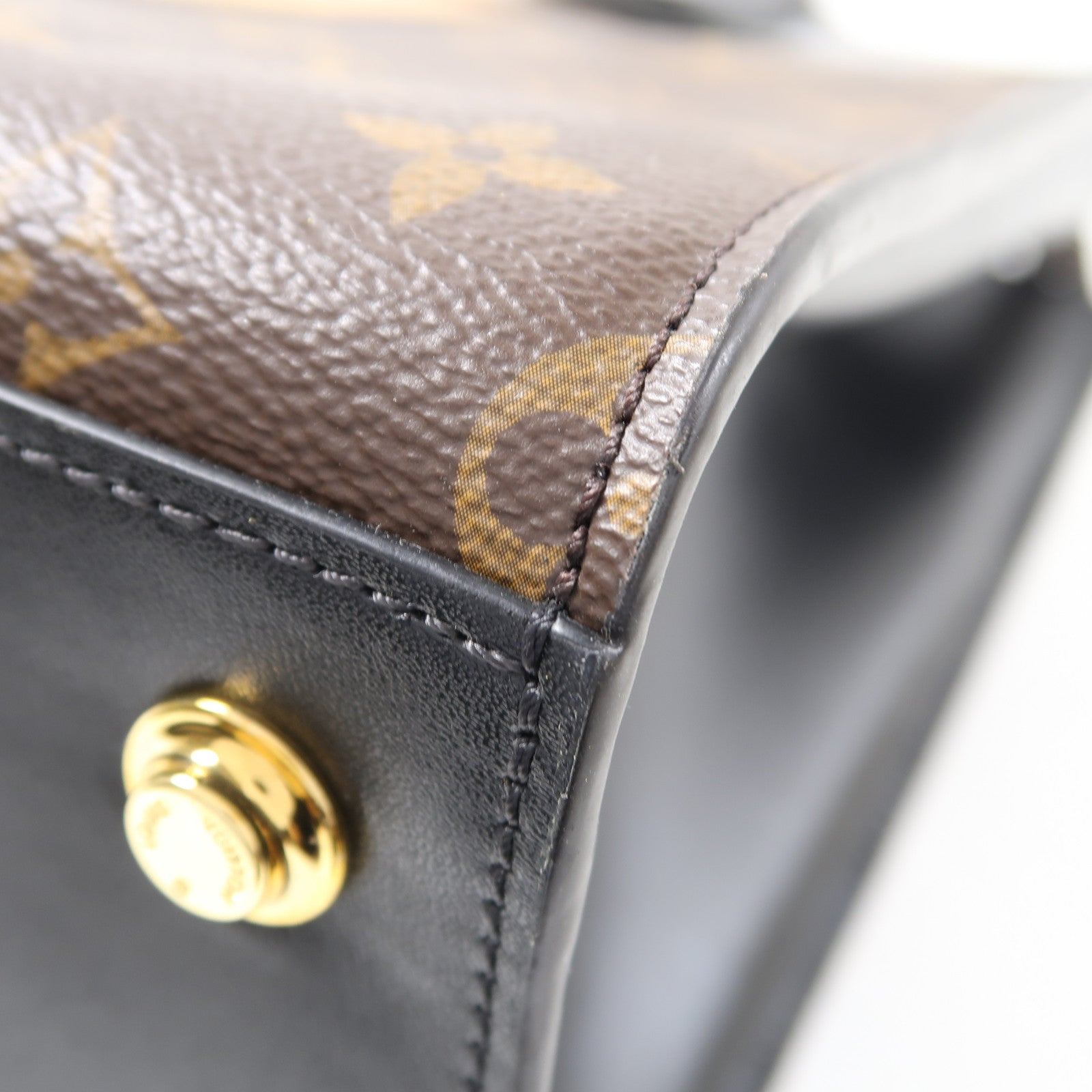 LOUIS VUITTON Monogram City Steamer MM金扣手挽肩背兩用袋黑色/啡色