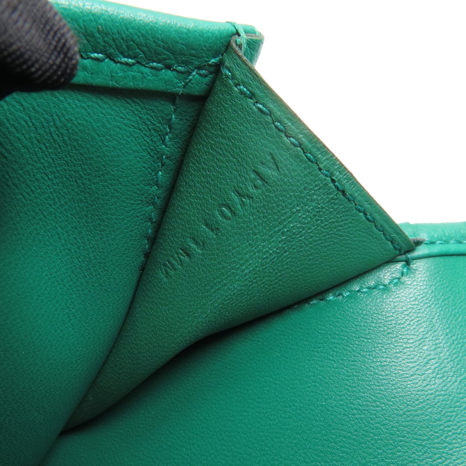 HERMES Swift皮革Jige Duo手拿包Z6 Malachite